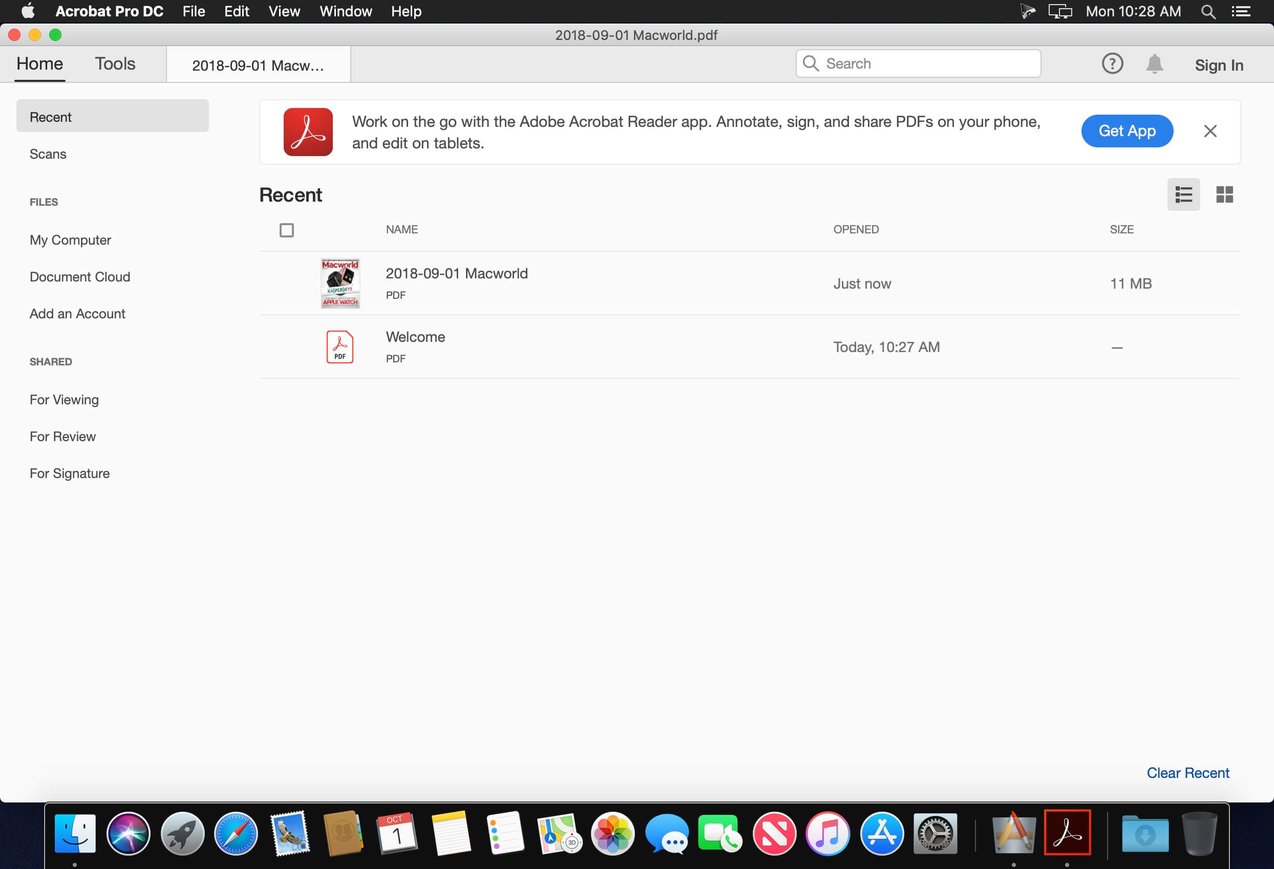 Adobe Acrobat DC v20.012.20048 for Mac screenshot