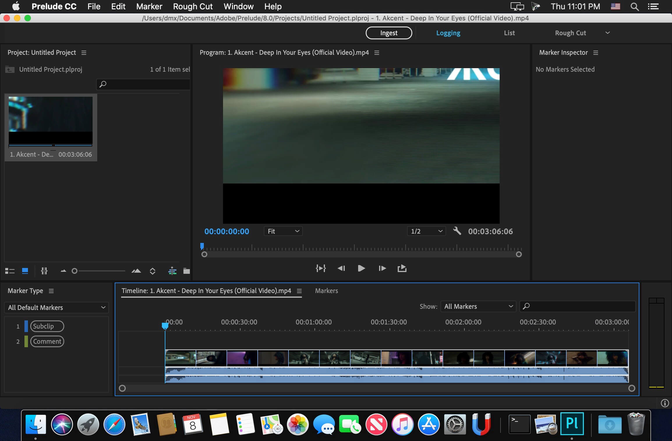 Adobe Prelude 2020 v9.0.1 for Mac screenshot