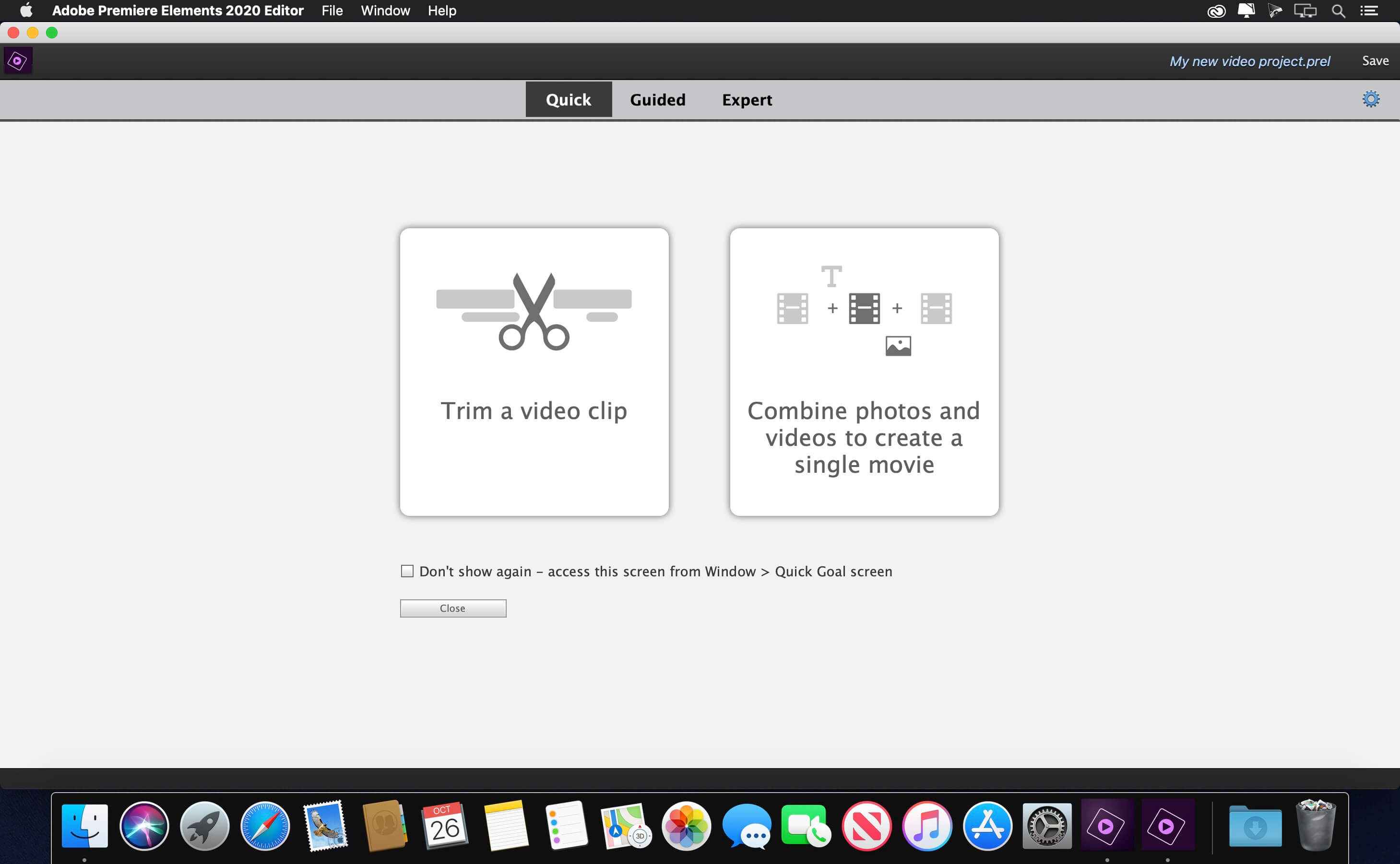 Adobe Premiere Elements 2021.1 for Mac screenshot