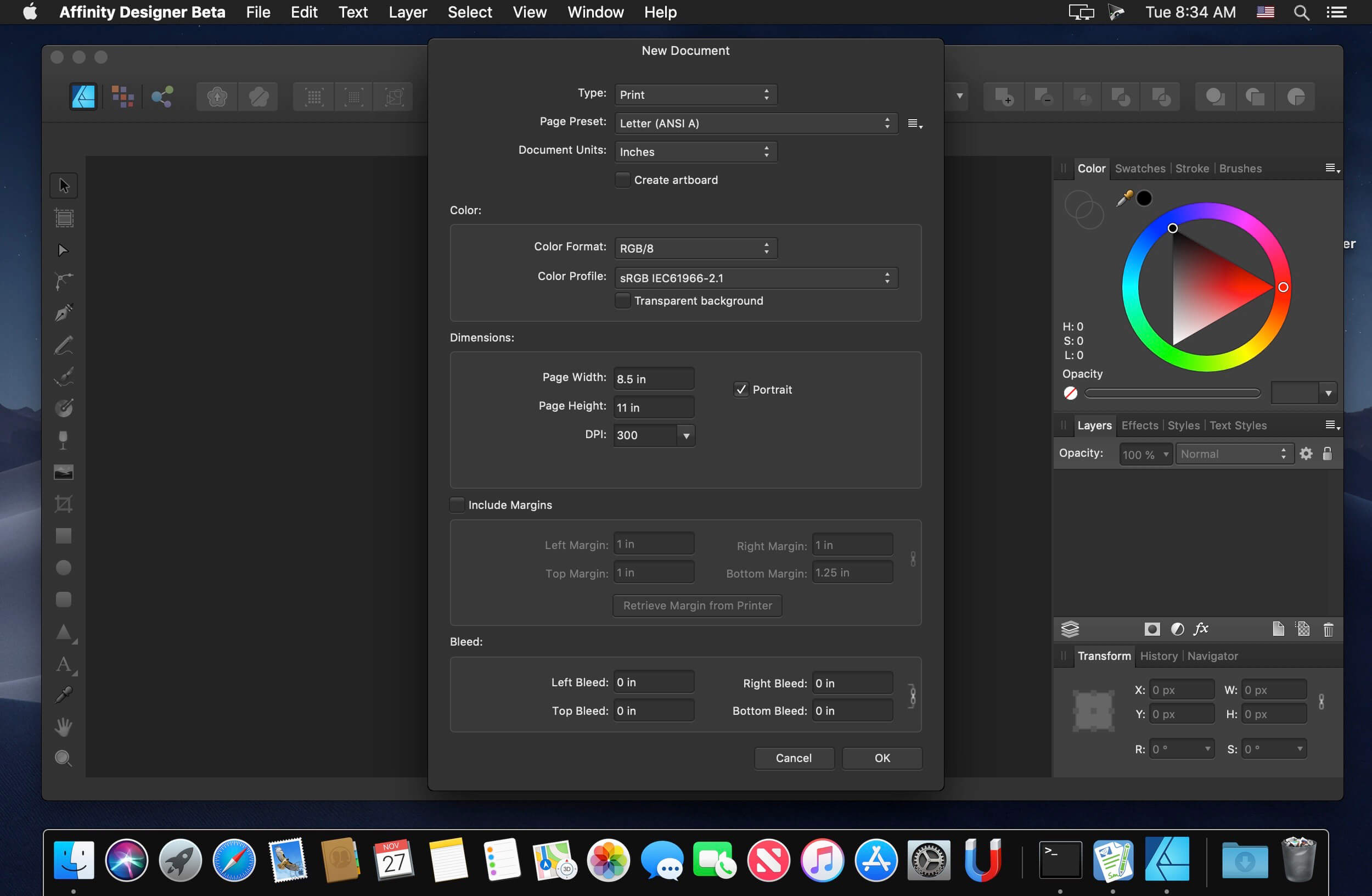 Affinity Designer Beta 1.9.2.1 for Mac screenshot