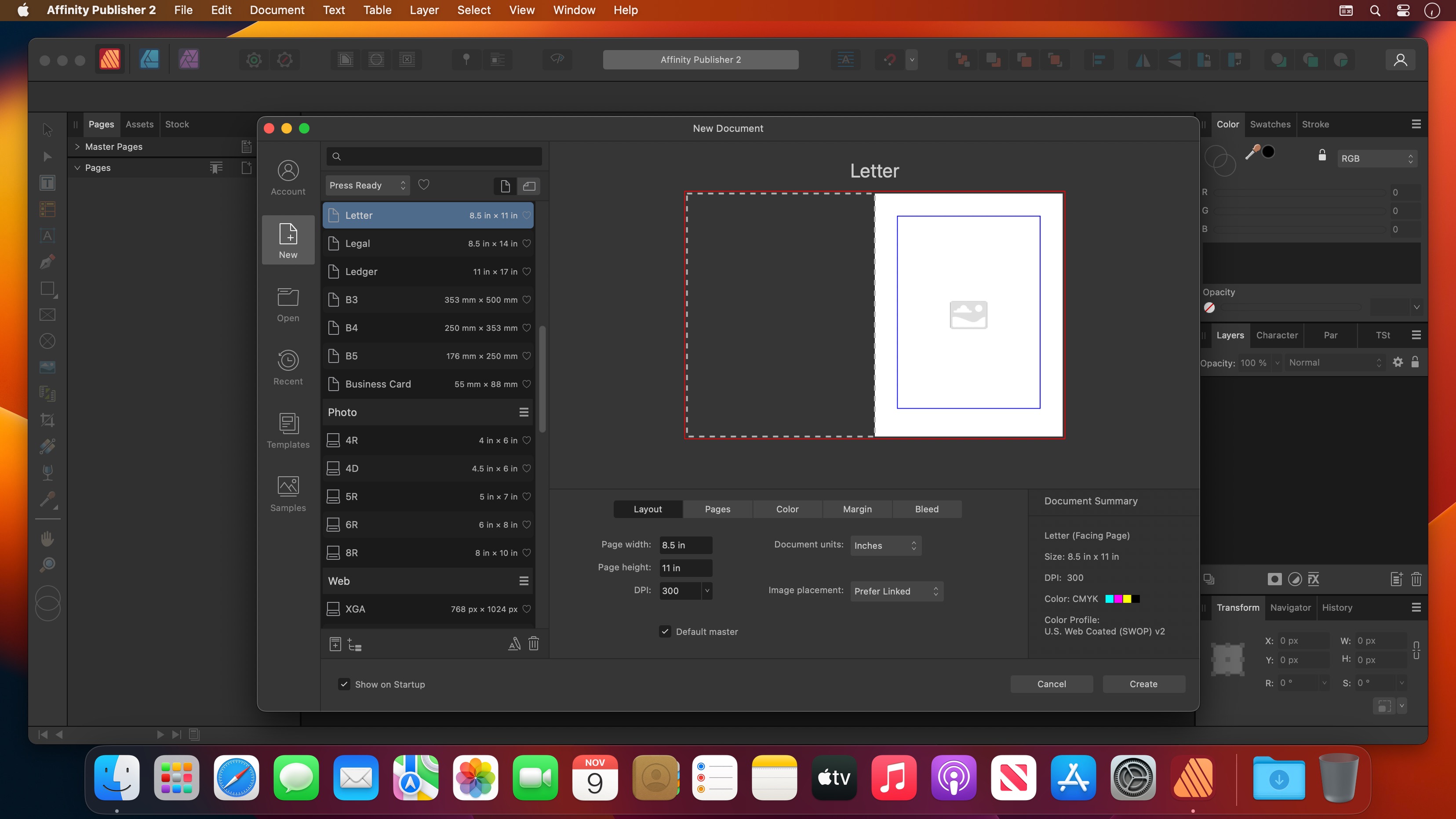 Affinity Publisher 2.4.2 for Mac screenshot