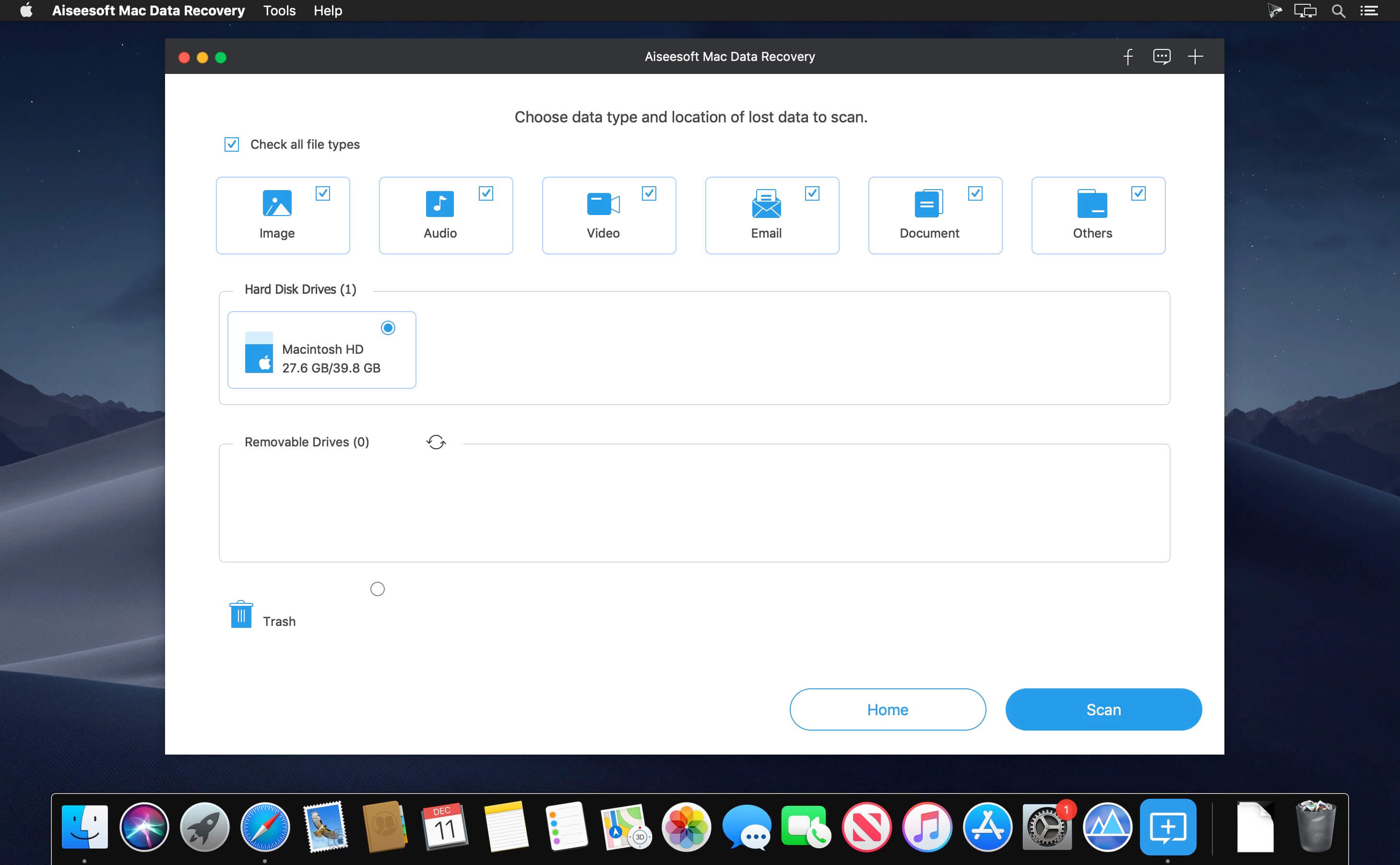 Aiseesoft Data Recovery 1.8.28 for Mac screenshot