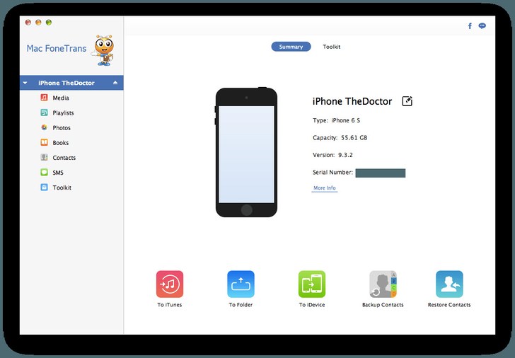 Aiseesoft FoneTrans 9.2.62 for Mac screenshot