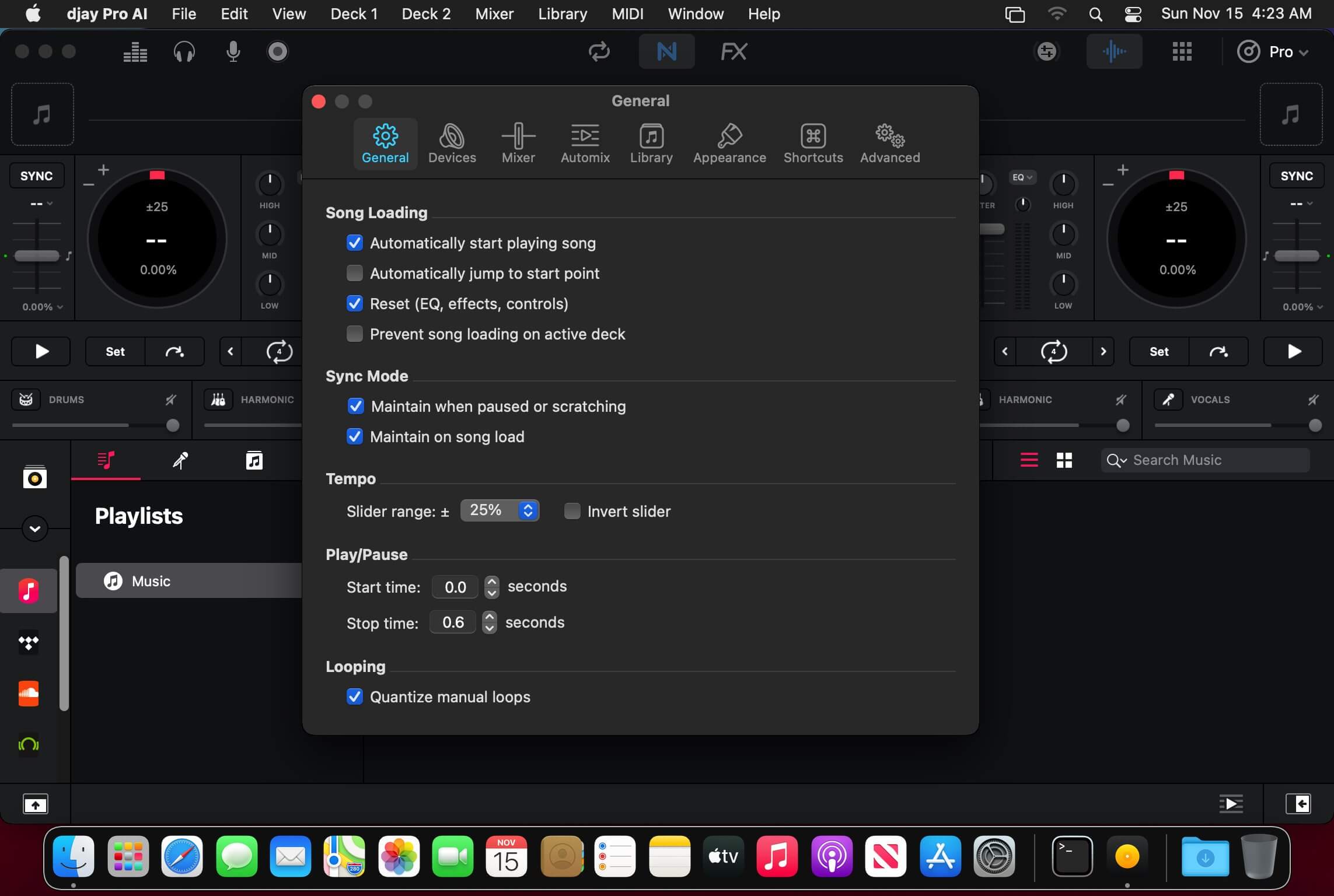 Algoriddim djay Pro 5.2.6 for Mac screenshot
