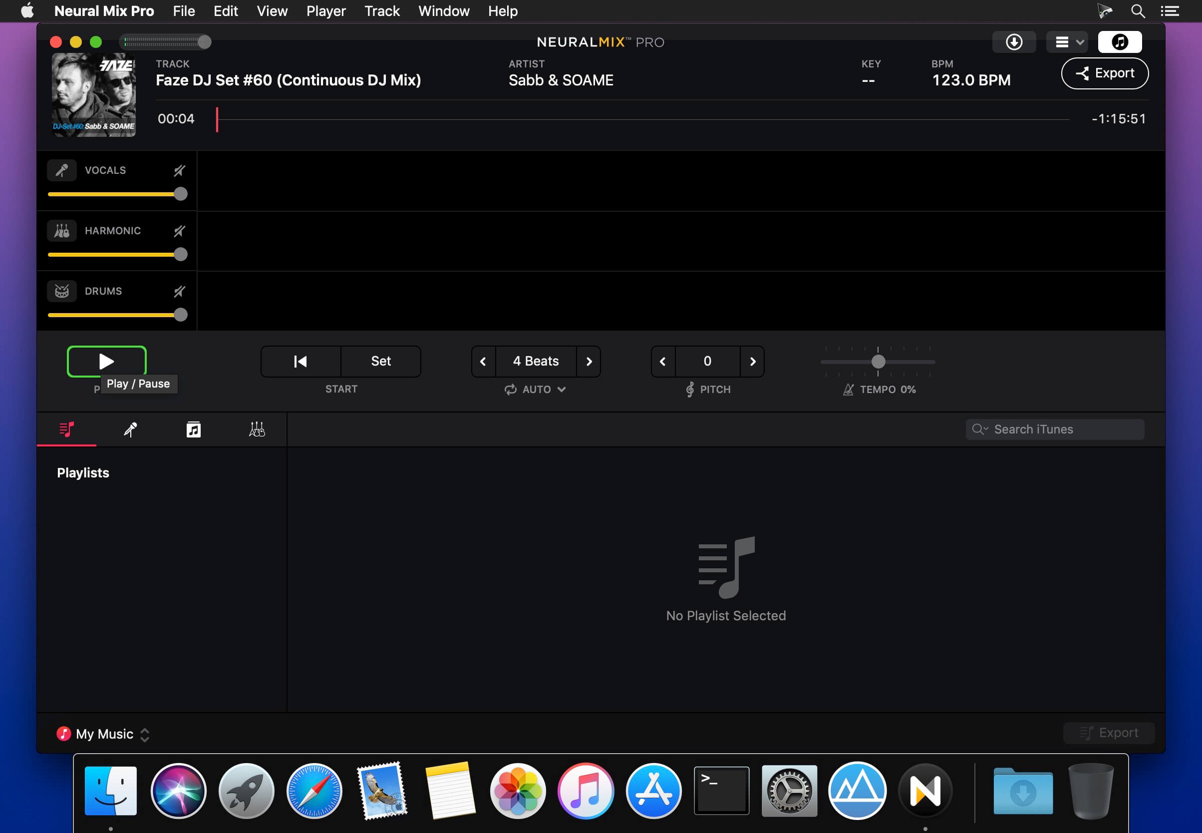 Algoriddim Neural Mix Pro 1.1 for Mac screenshot