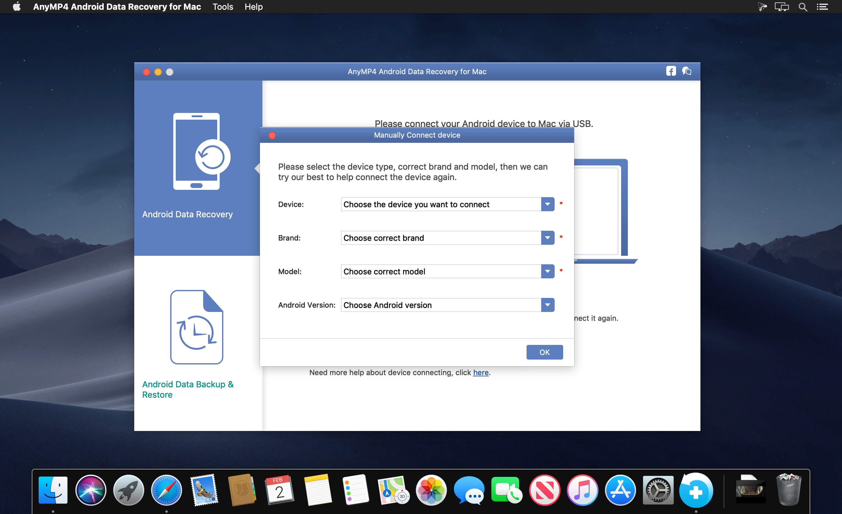 AnyMP4 Android Data Recovery 2.1.26 for Mac screenshot