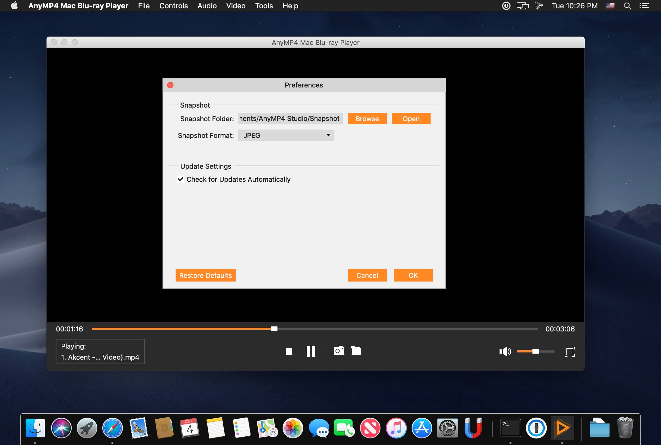 AnyMP4 Blu-ray Player 6.3.78 for Mac screenshot