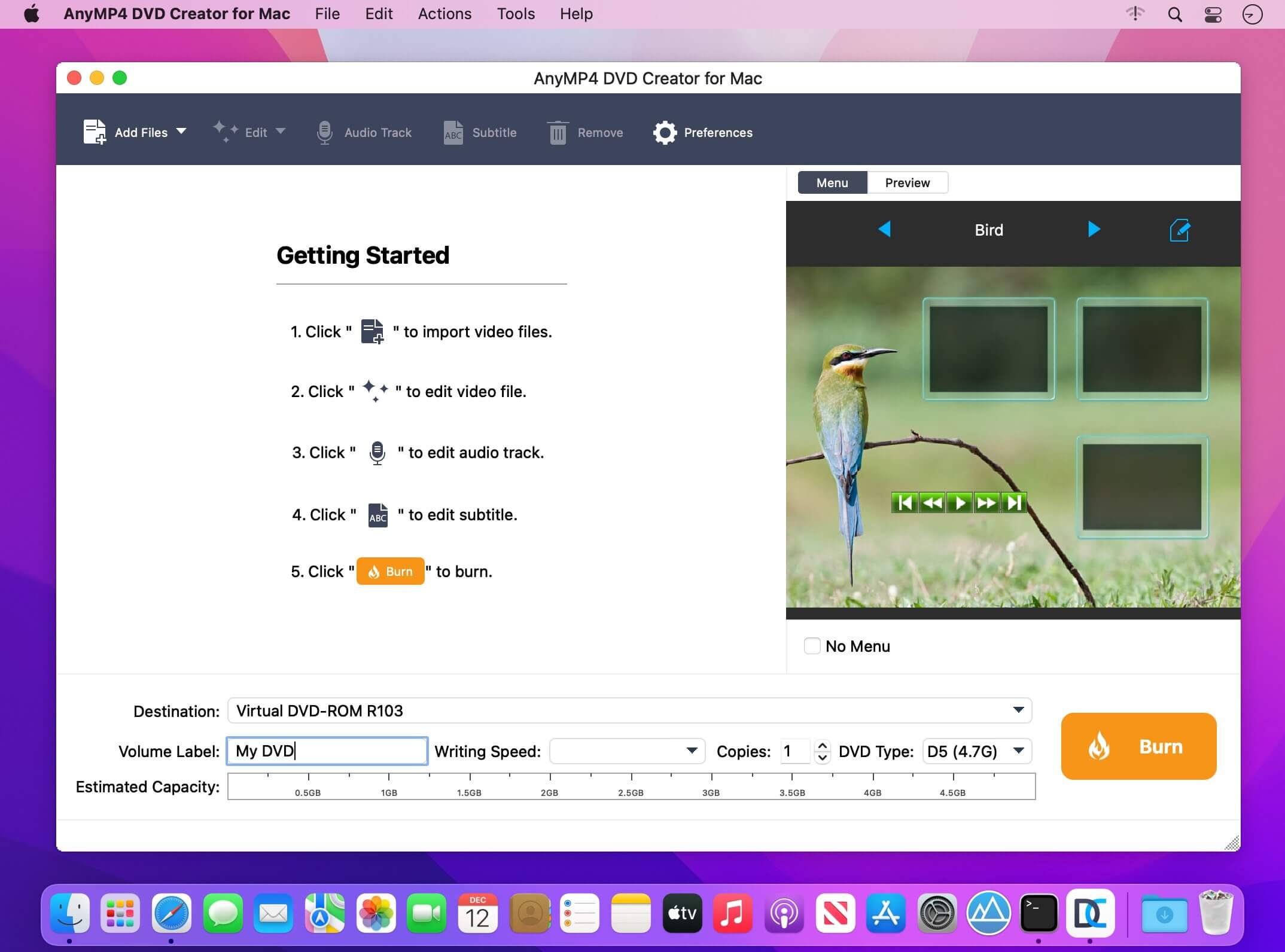 AnyMP4 DVD Creator 6.2.38 for Mac screenshot