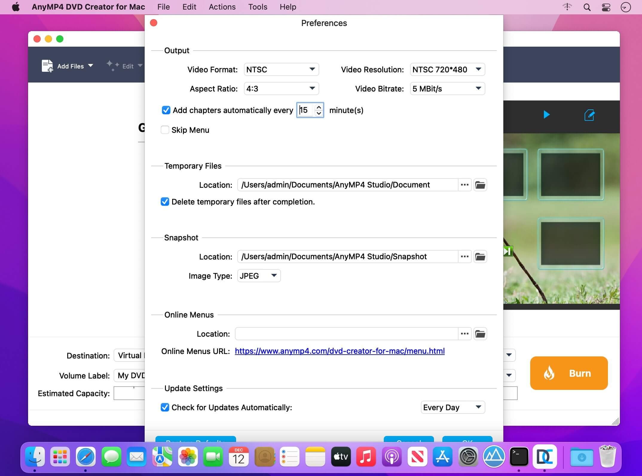 AnyMP4 DVD Creator 6.2.38 for Mac screenshot