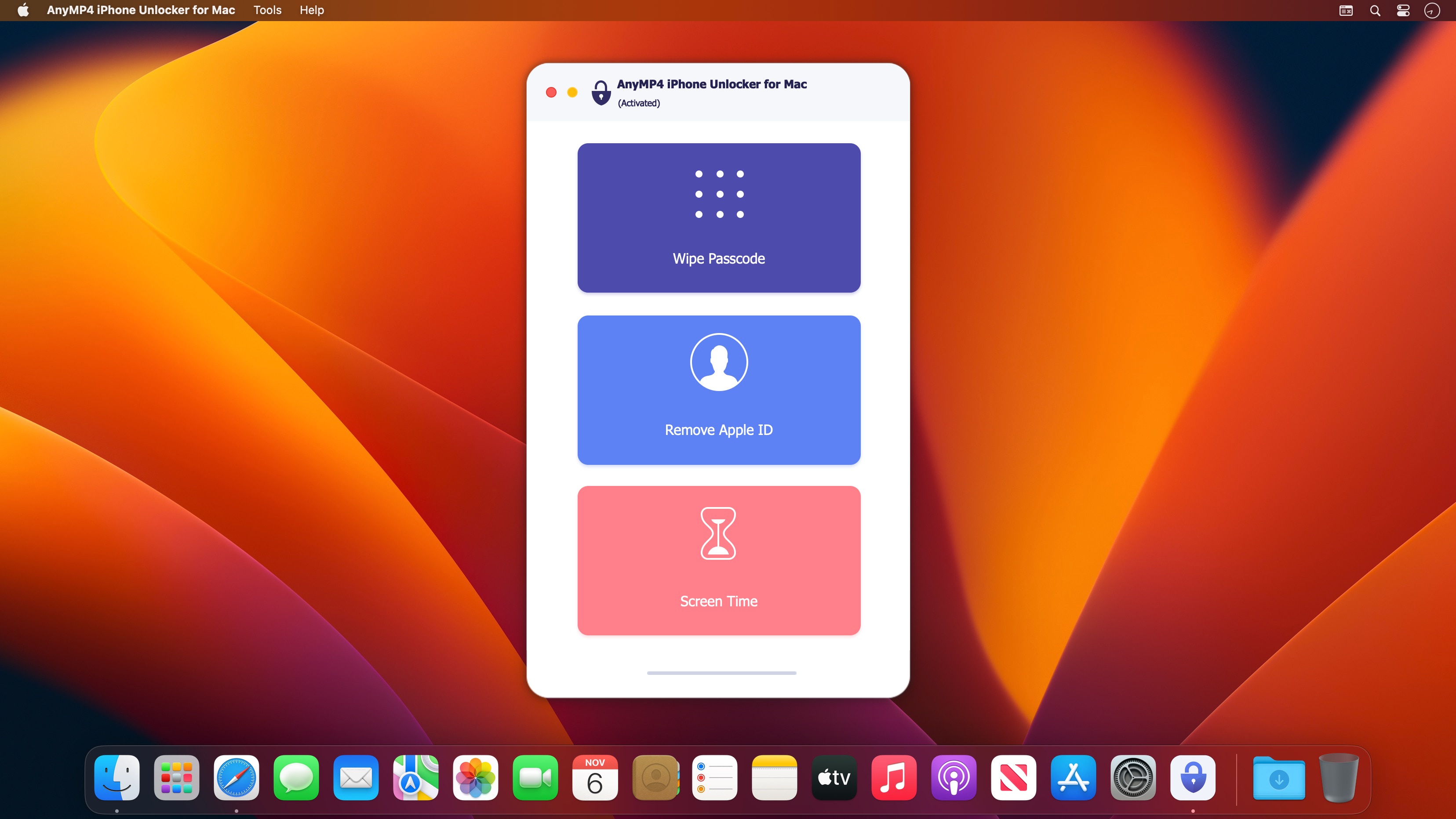 AnyMP4 iPhone Unlocker 1.3.62 for Mac screenshot
