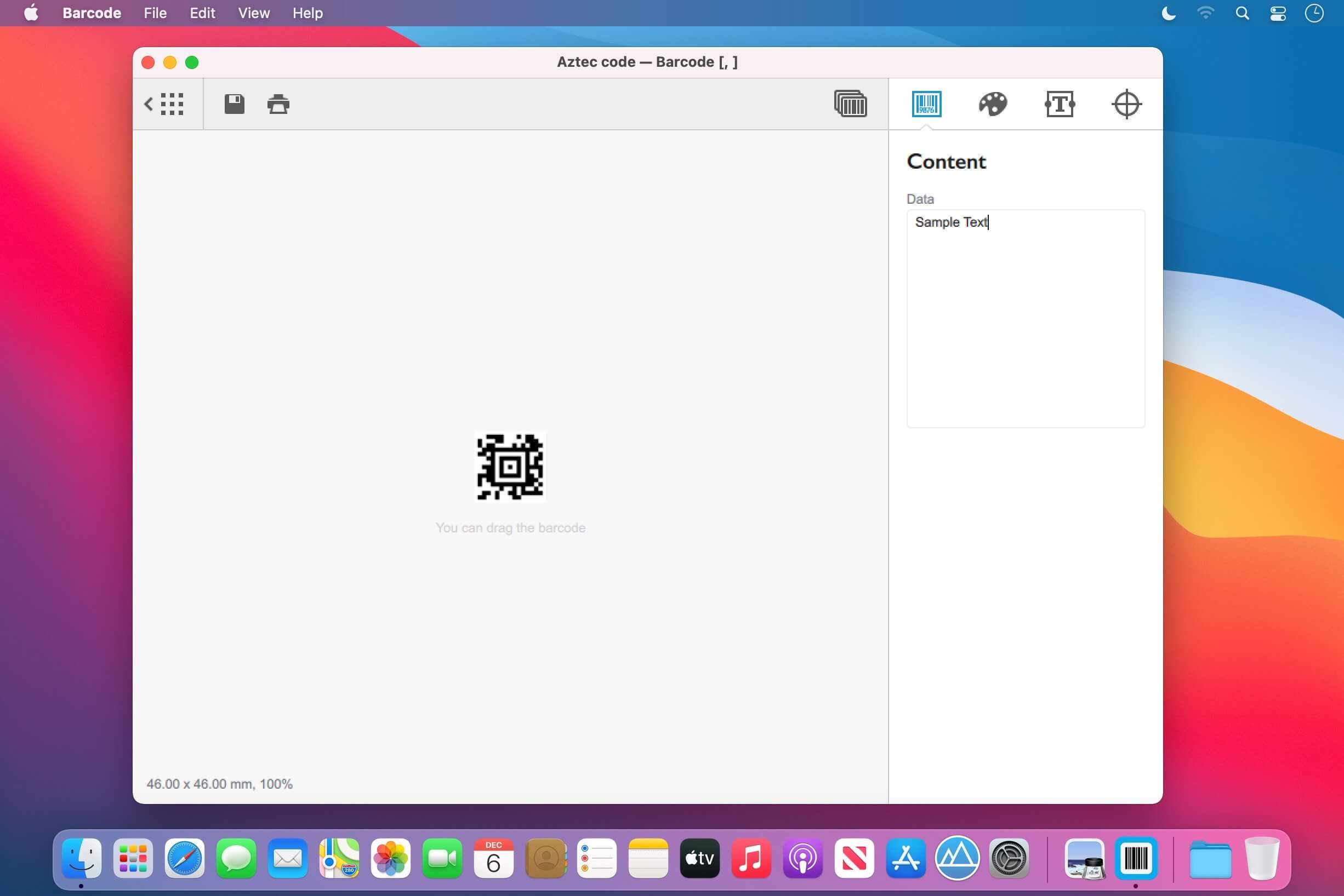 Appsforlife Barcode 2.5.7 for Mac screenshot