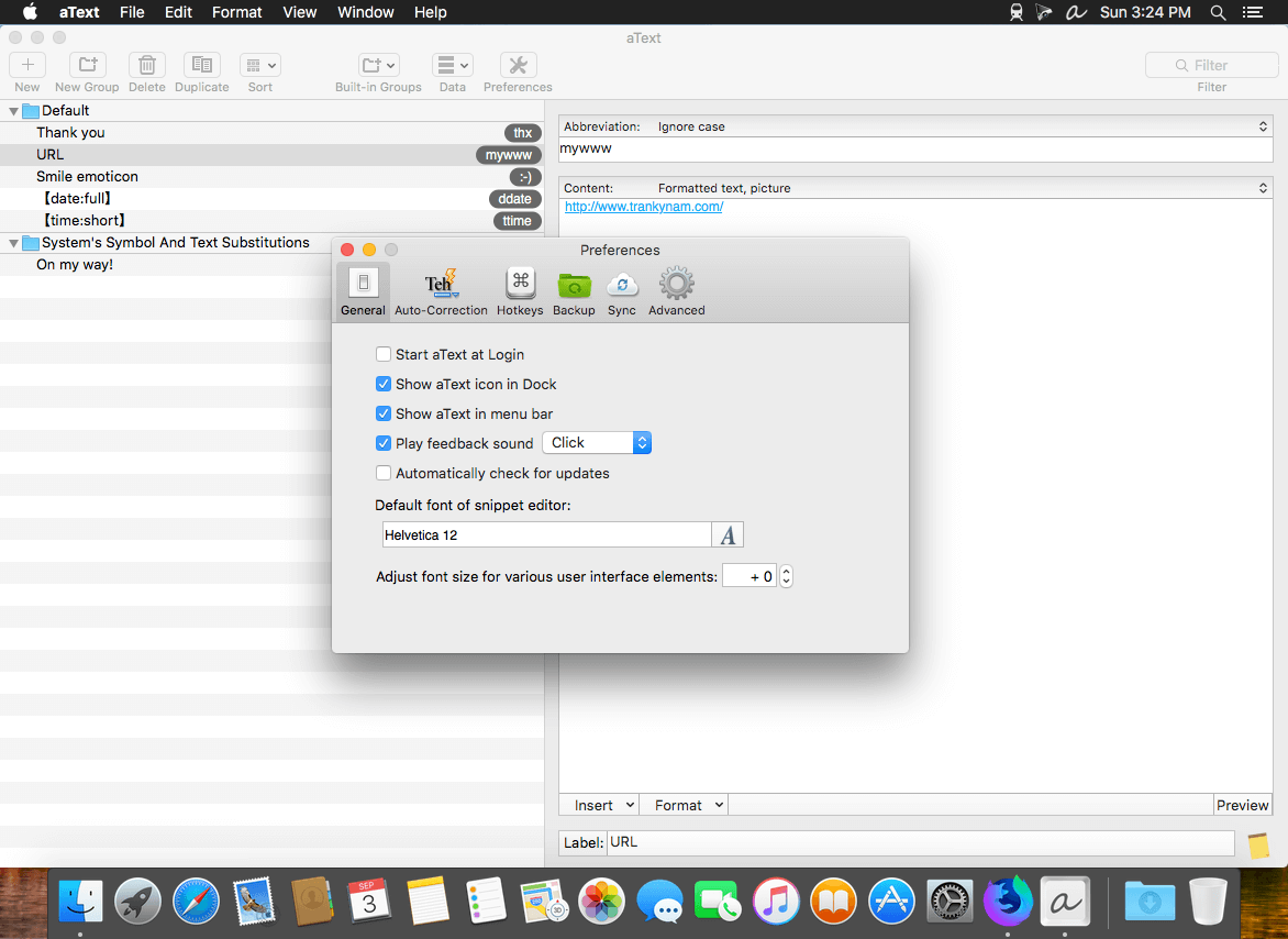 aText 2.38.5 for Mac screenshot