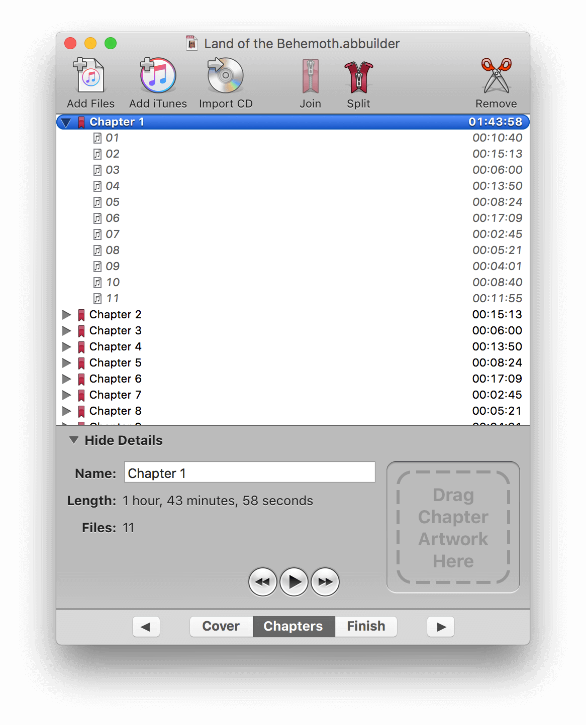 Audiobook Builder 2.2.9 for Mac screenshot