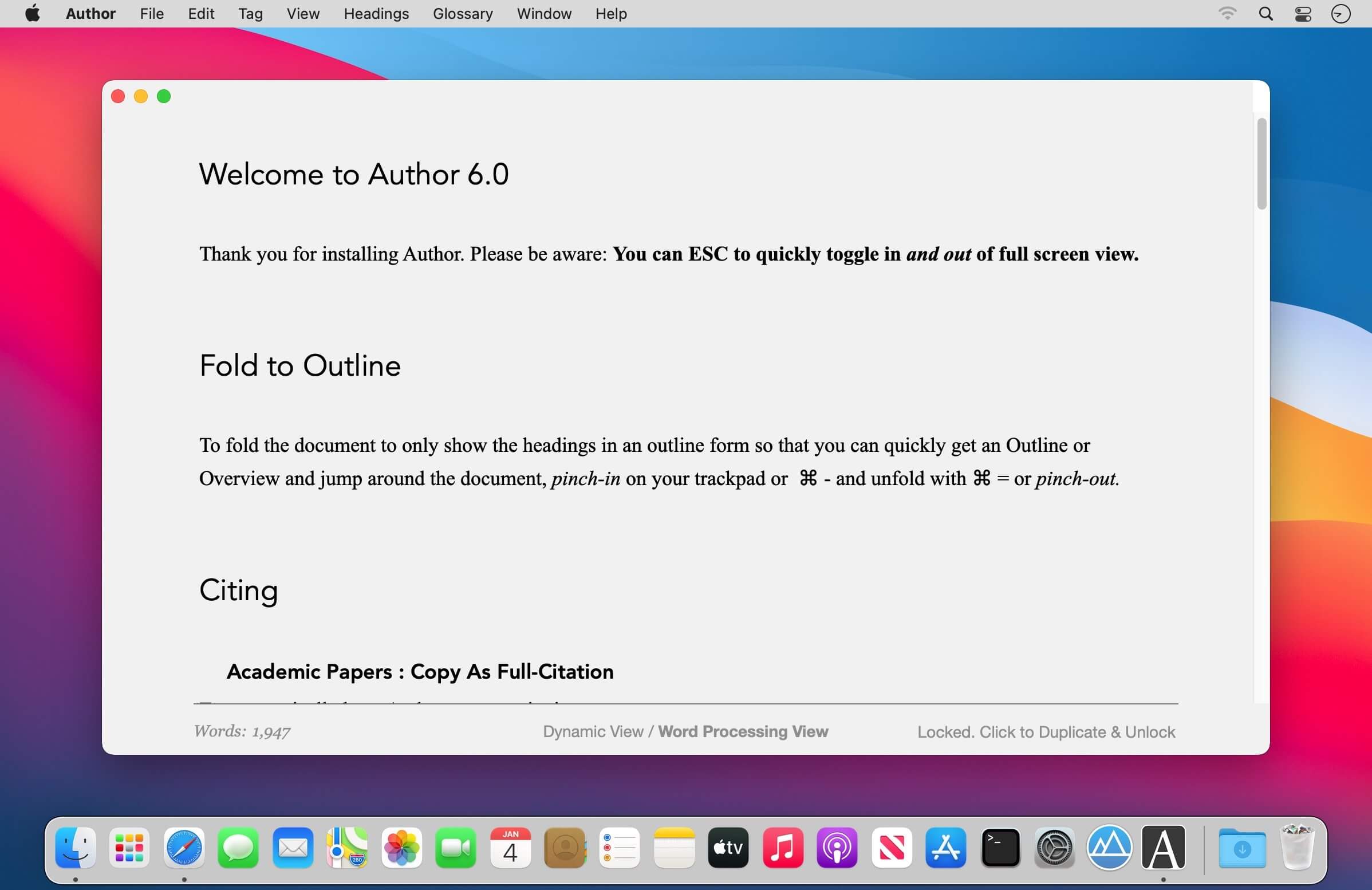 Author 6.6.2 for Mac screenshot