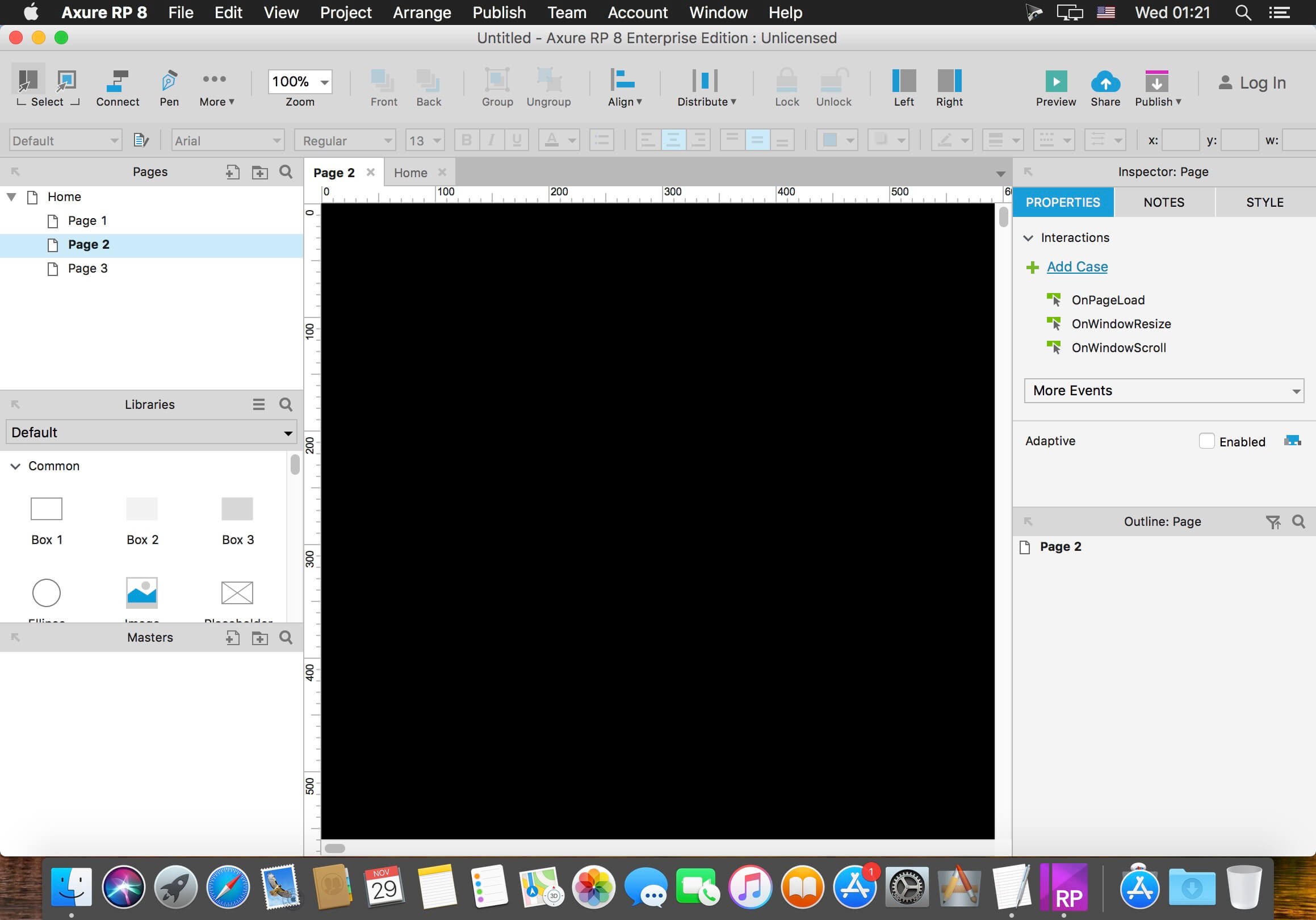 Axure RP 9.0.0.3704 for Mac screenshot