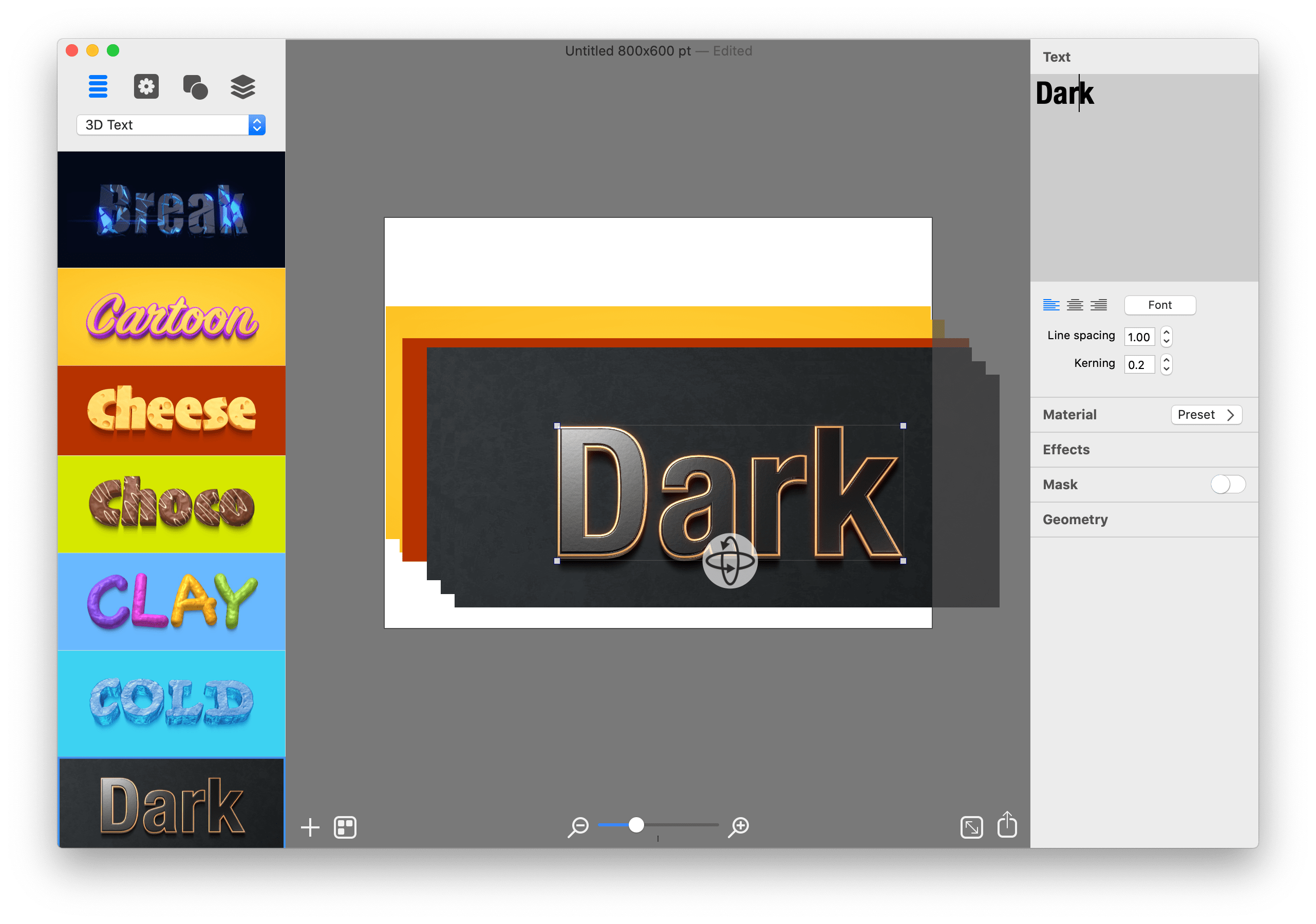 BeLight Art Text 4.5.1 for Mac screenshot