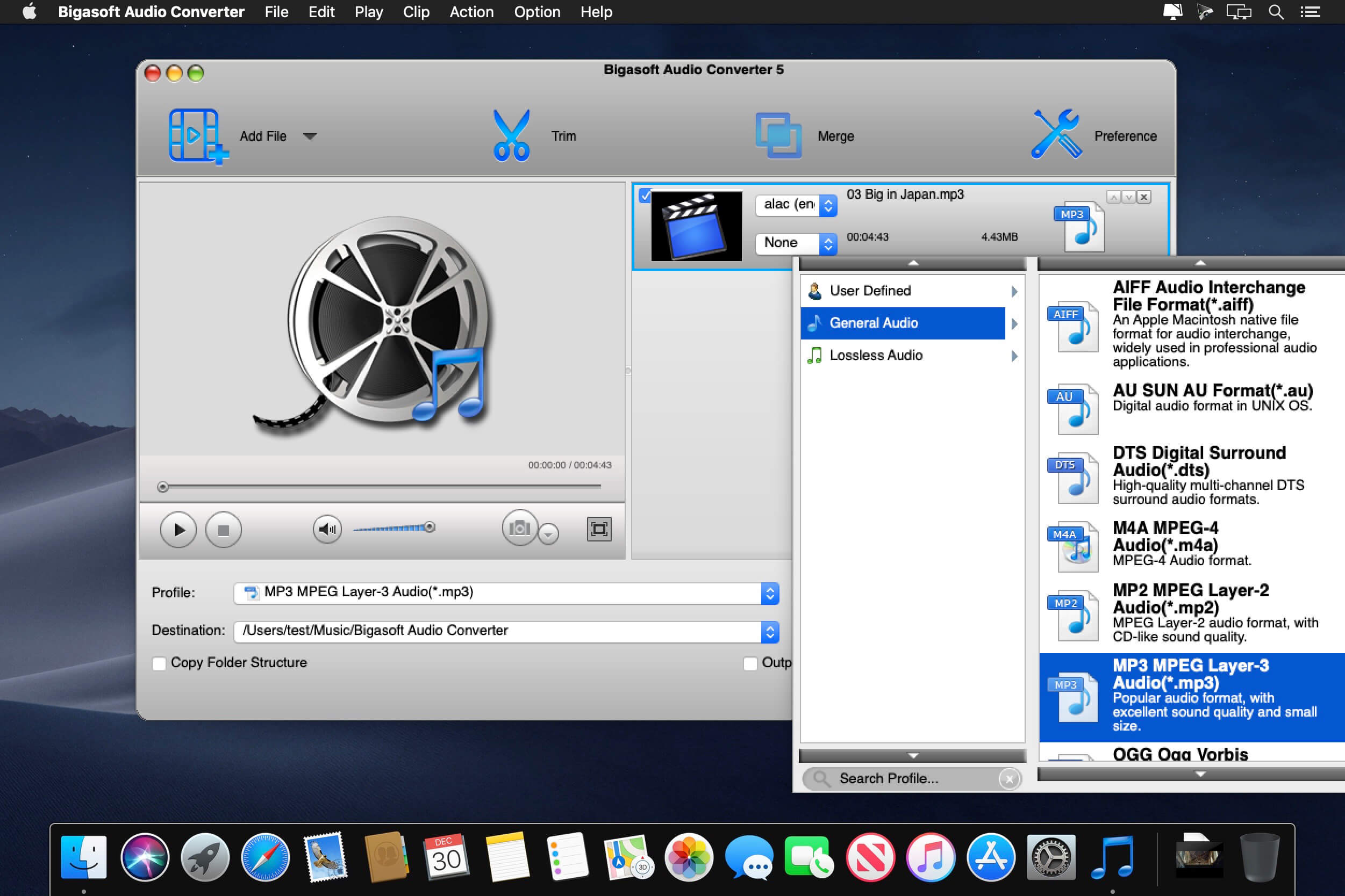 Bigasoft Audio Converter 5.8.1.913 for Mac screenshot
