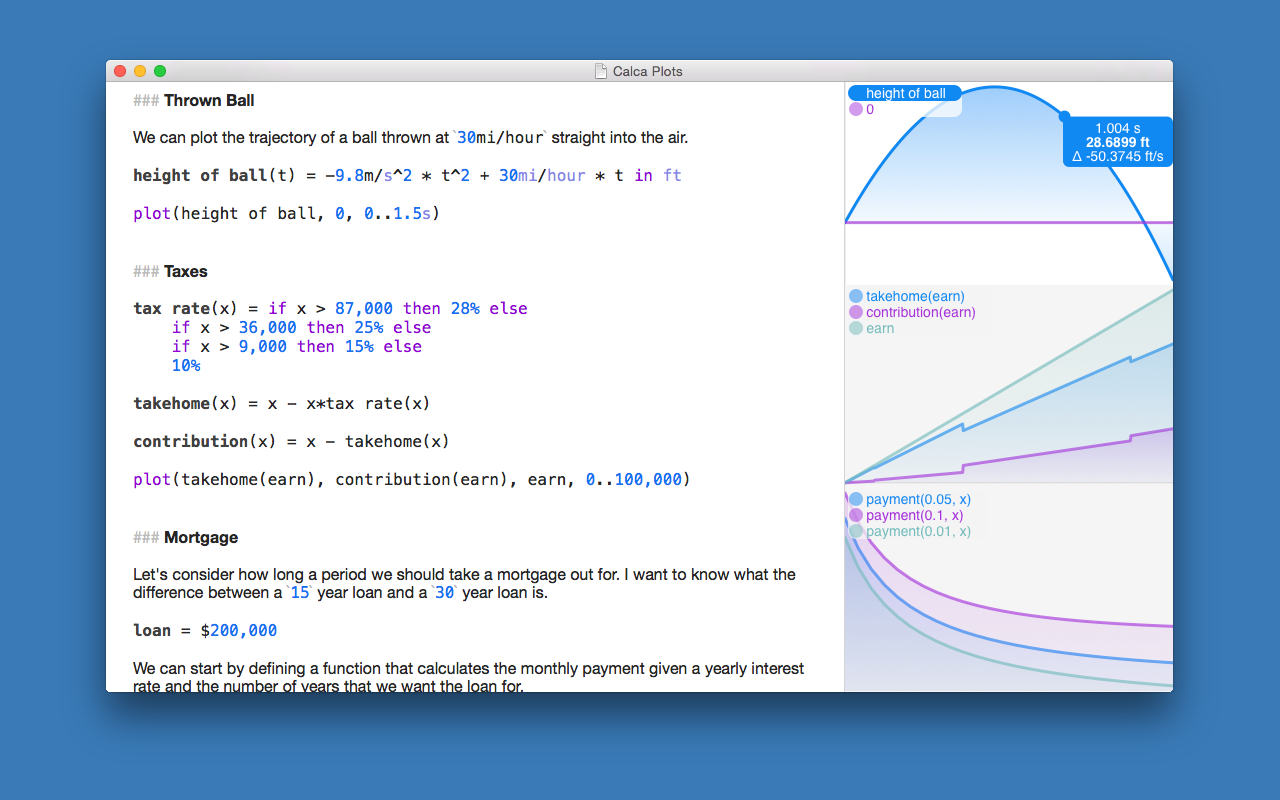 Calca 1.5.1 for Mac screenshot