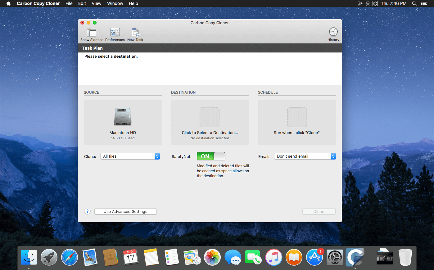 Carbon Copy Cloner 5.1.27-b1 for Mac screenshot