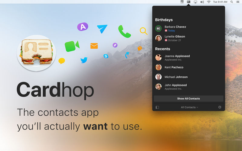 Cardhop 2.3.3 for Mac screenshot