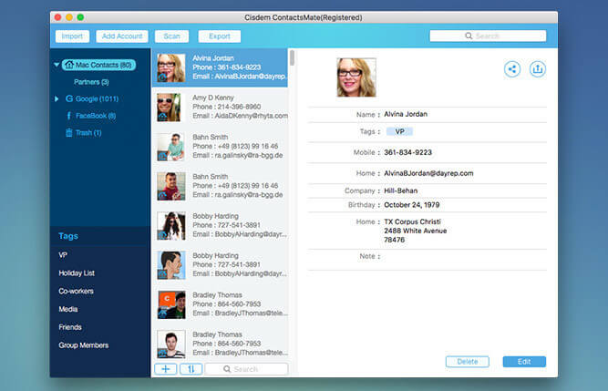 Cisdem ContactsMate 5.2.0 for Mac screenshot