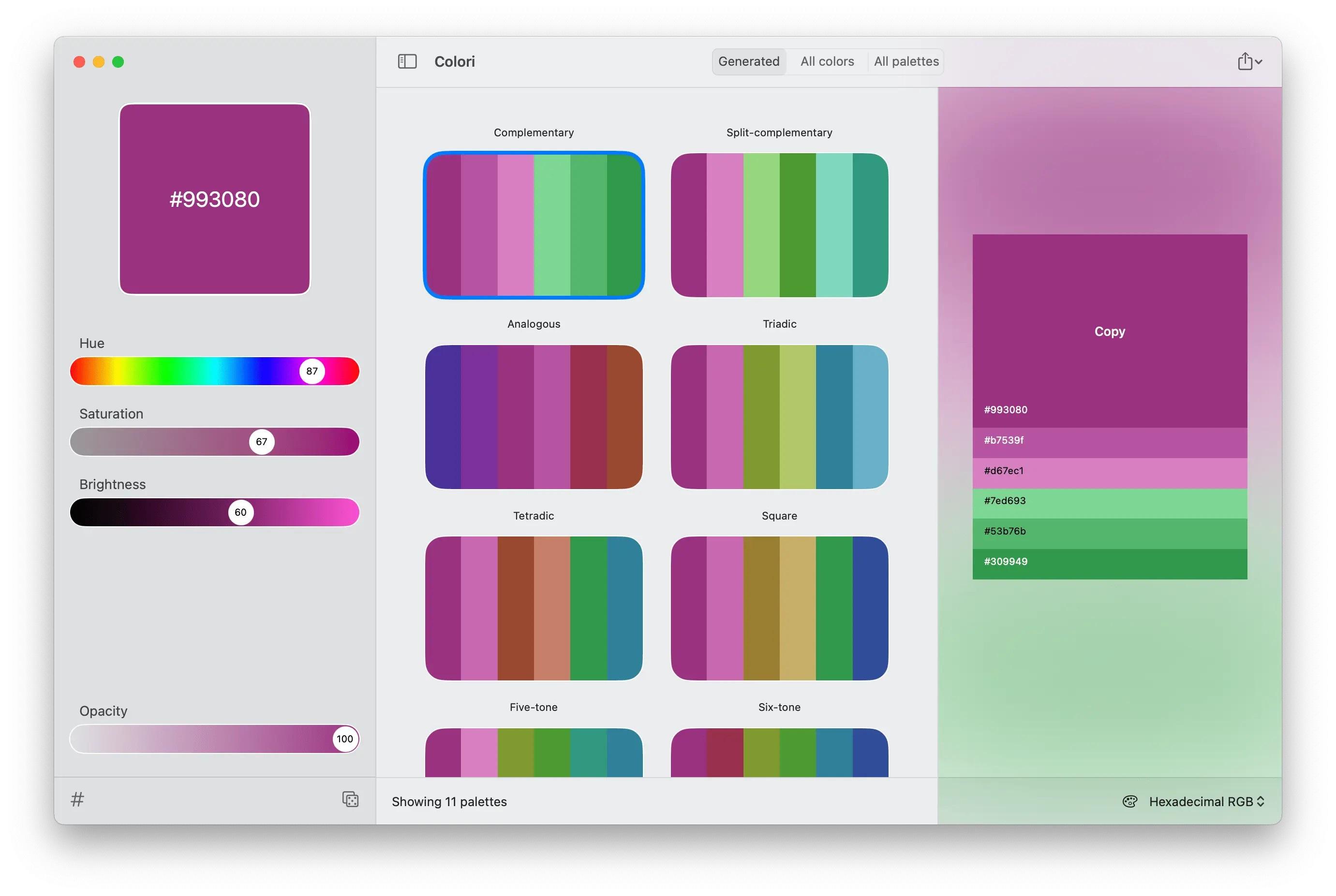 Colori 1.4 for Mac screenshot