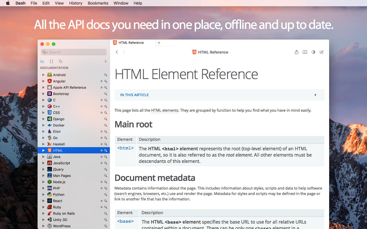 Dash 7.2.2 for Mac screenshot