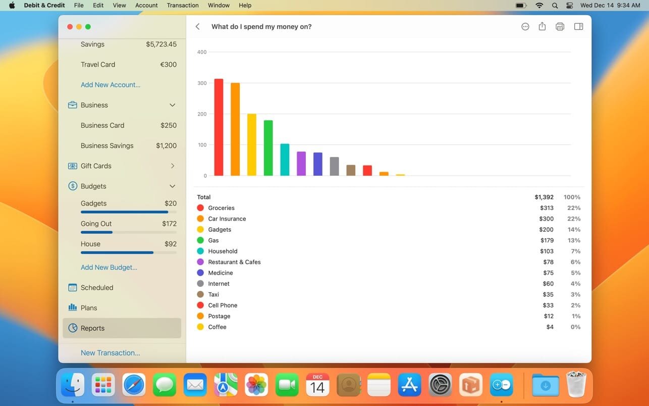 Debit & Credit Premium 7.5.3 for Mac screenshot