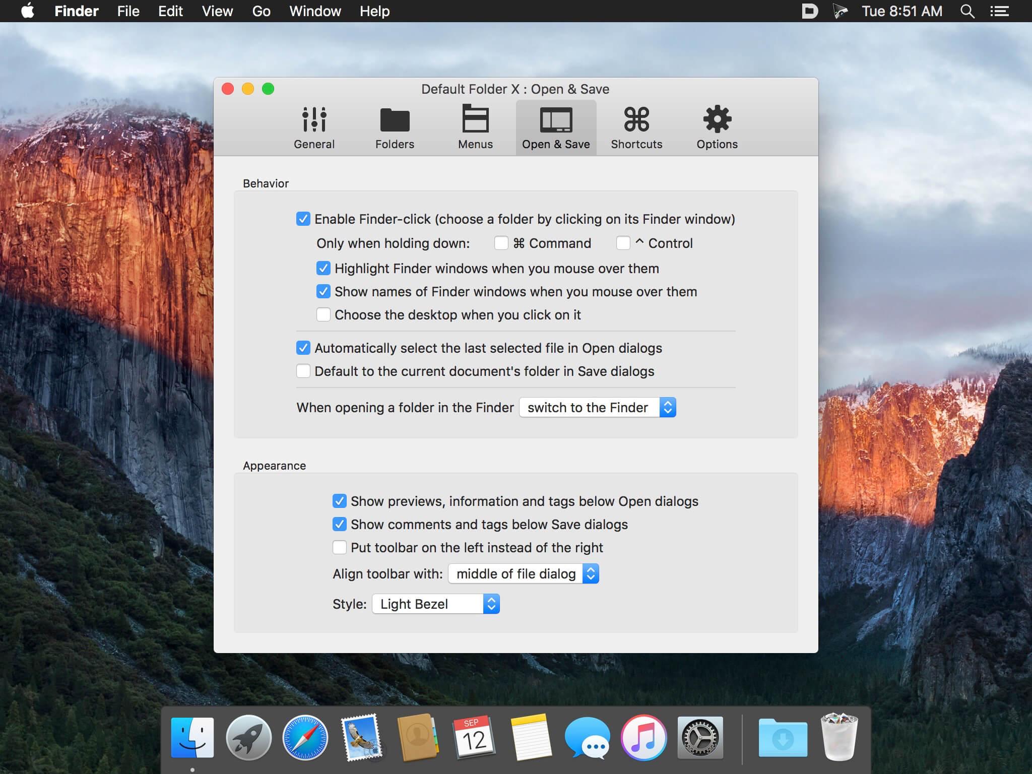 Default Folder X 6.1.3 for Mac screenshot