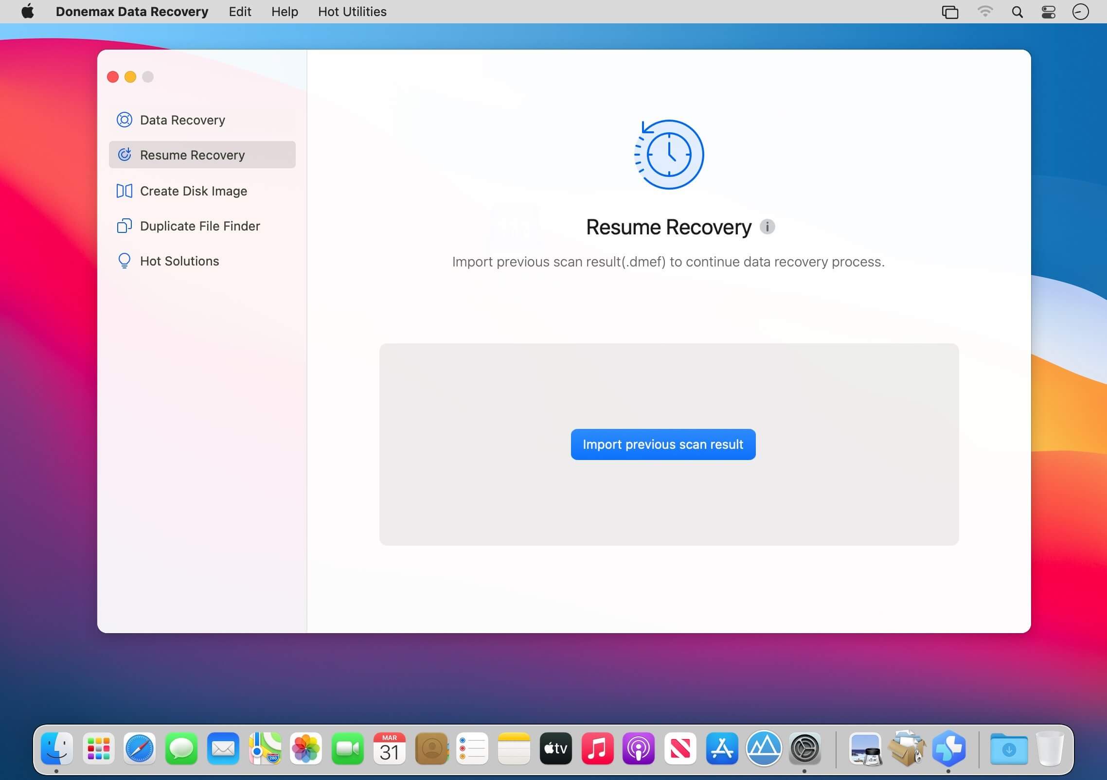 Donemax Data Recovery 1.0 for Mac screenshot