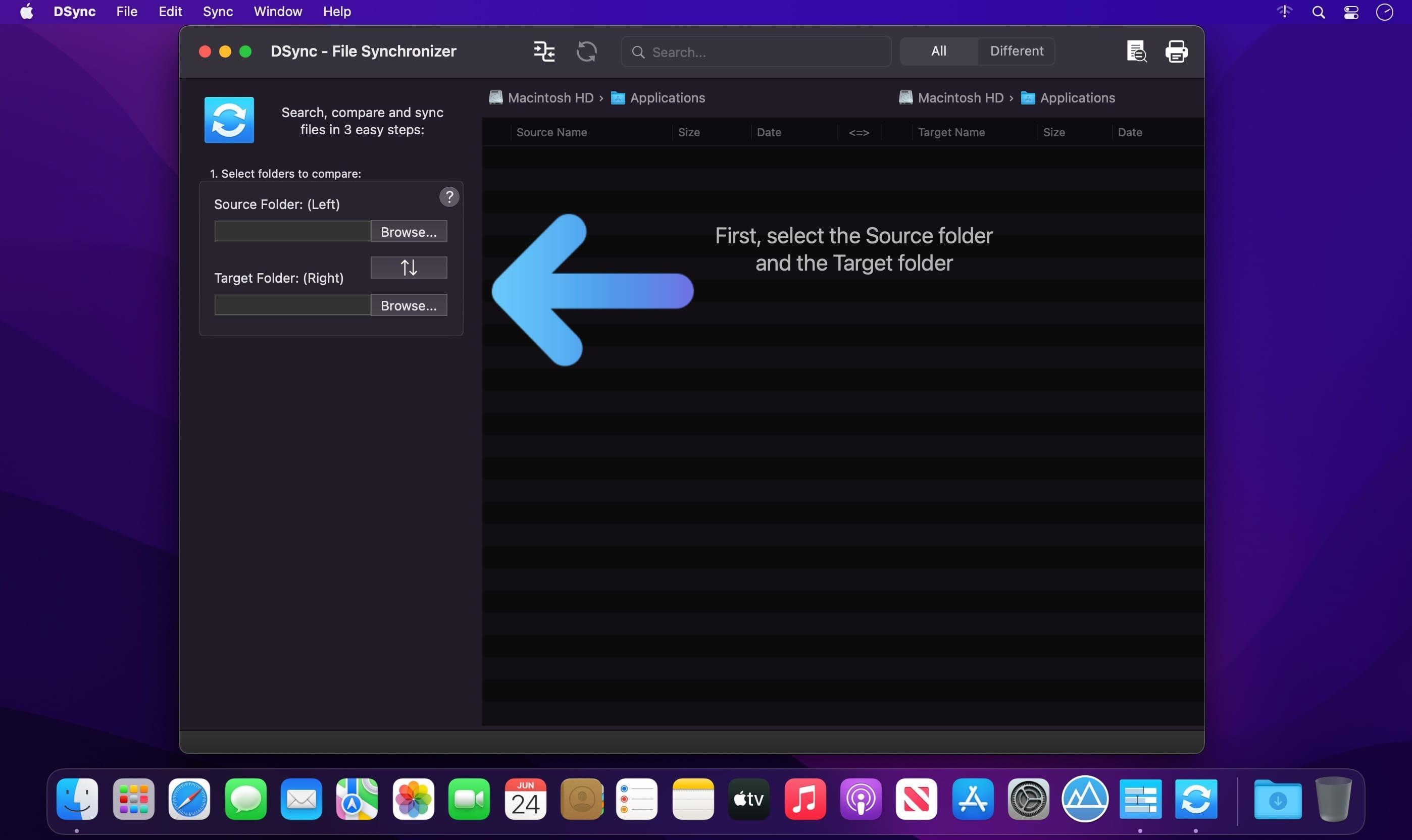 DSync 2.8 for Mac screenshot