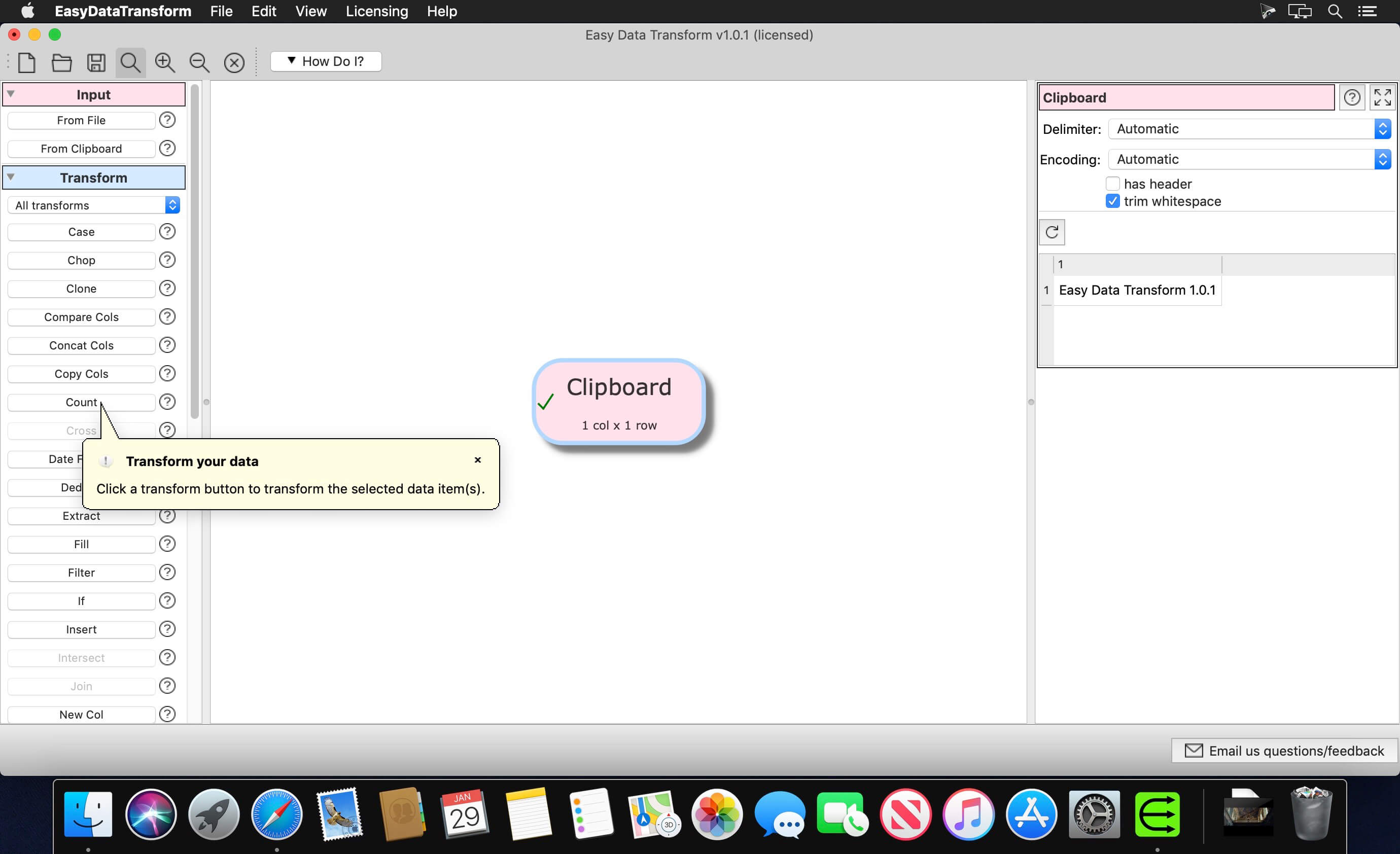 Easy Data Transform 2.0.1 for Mac screenshot