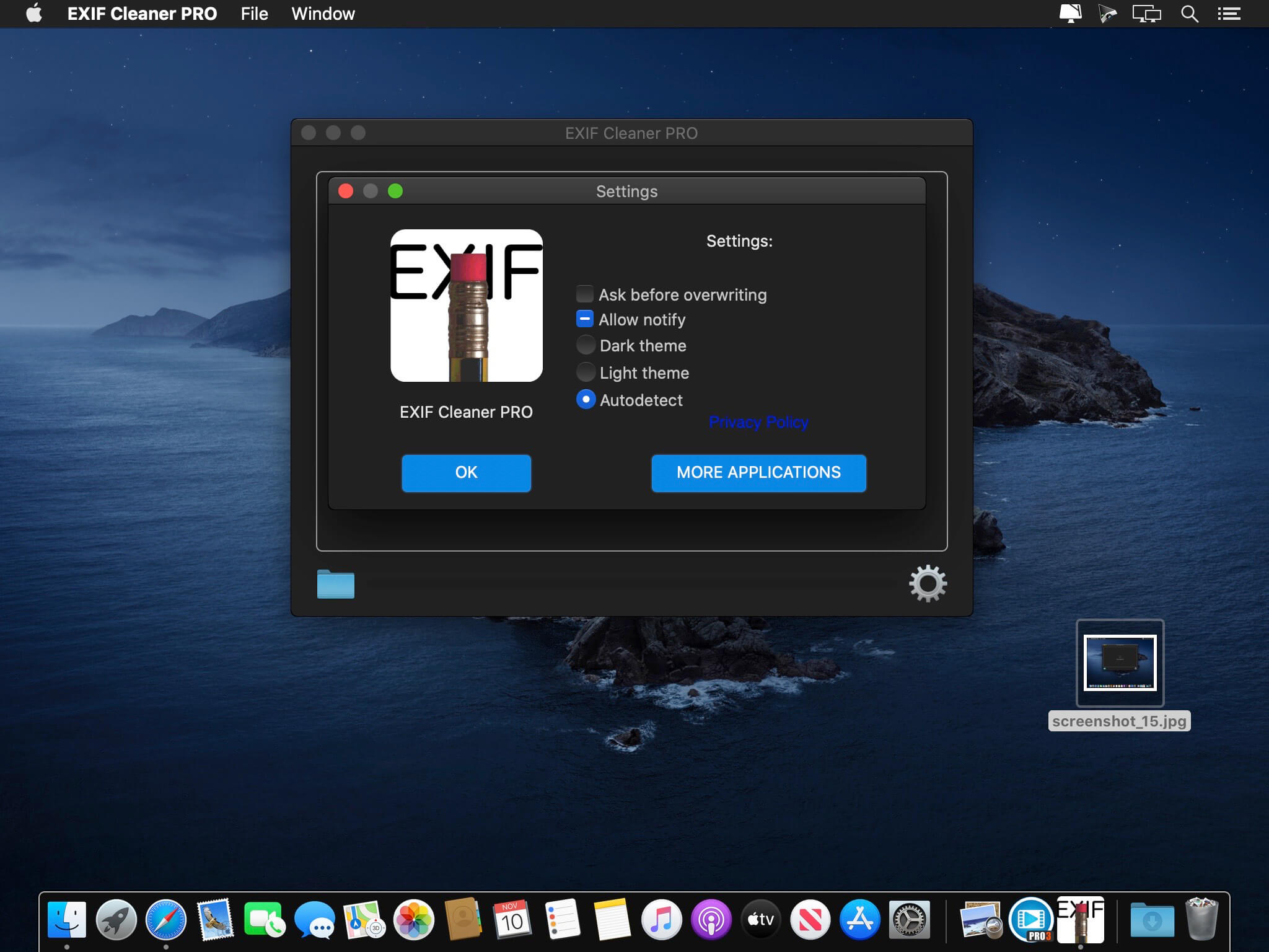 EXIF Cleaner PRO 3.0.0 for Mac screenshot