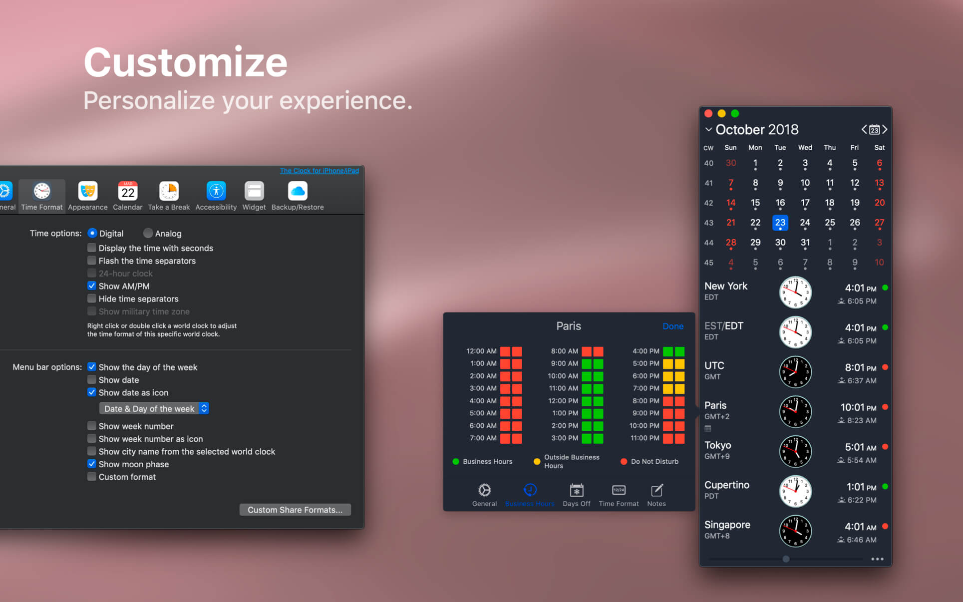 The Clock 4.9.6 for Mac screenshot