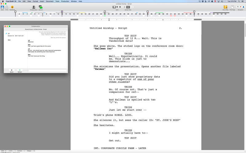 Final Draft 13.1.0 for Mac screenshot
