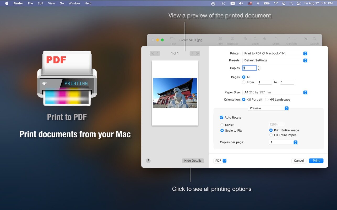 Print to PDF Pro 5.3.8 for Mac screenshot
