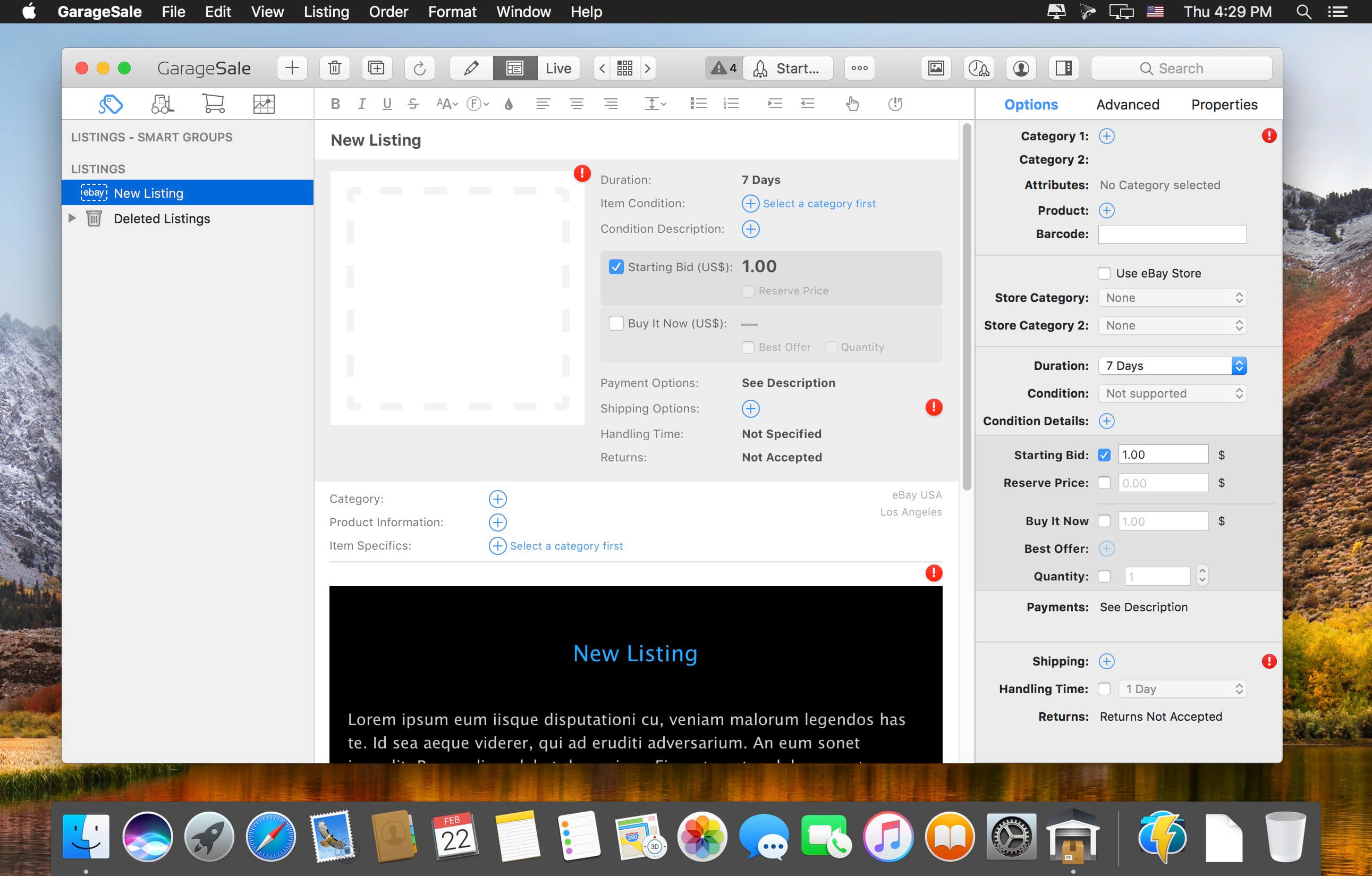 GarageSale 9.9.0 for Mac screenshot
