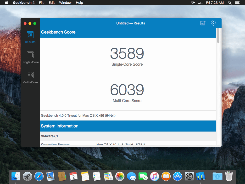 Geekbench 6.4.0 for Mac screenshot