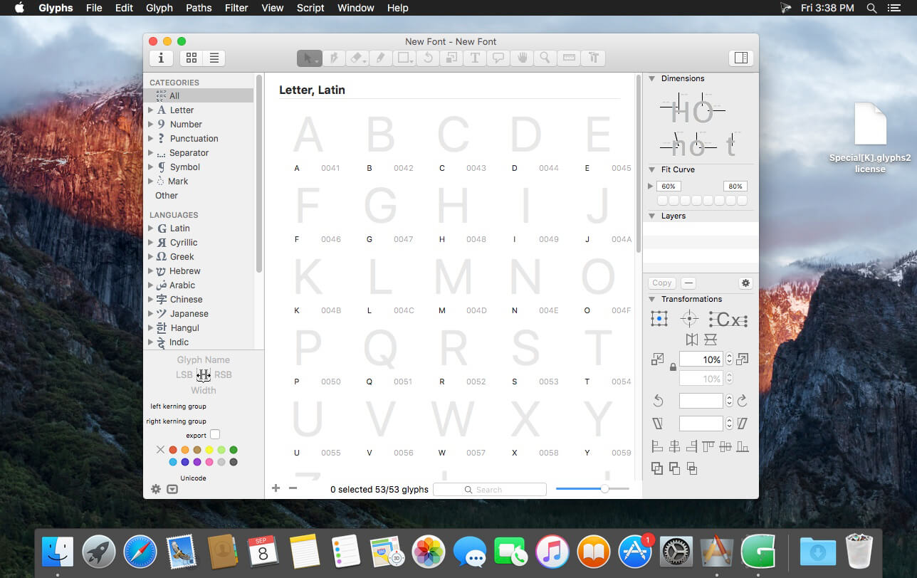 Glyphs 3.3 for Mac screenshot