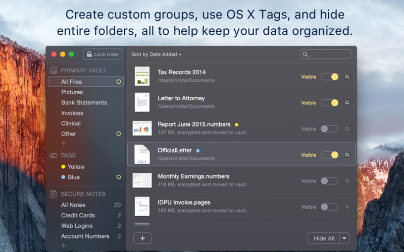 Hides 7.0.5 for Mac screenshot