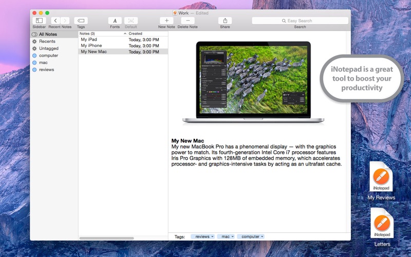 iNotepad Pro 5.5 for Mac screenshot