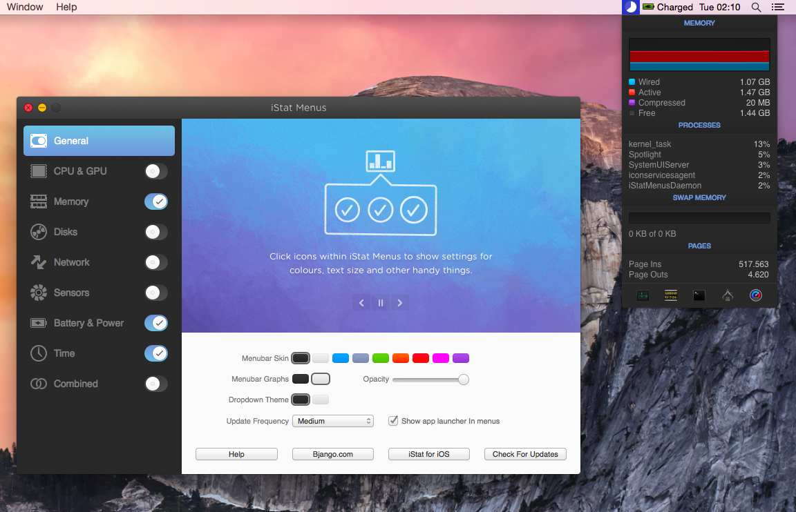 iStat Menus 6.51 (1164) for Mac screenshot
