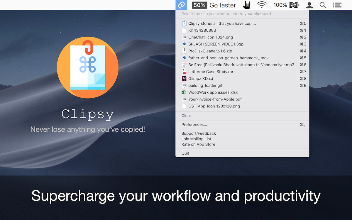 Clipboard Manager 2.7.1 for Mac screenshot