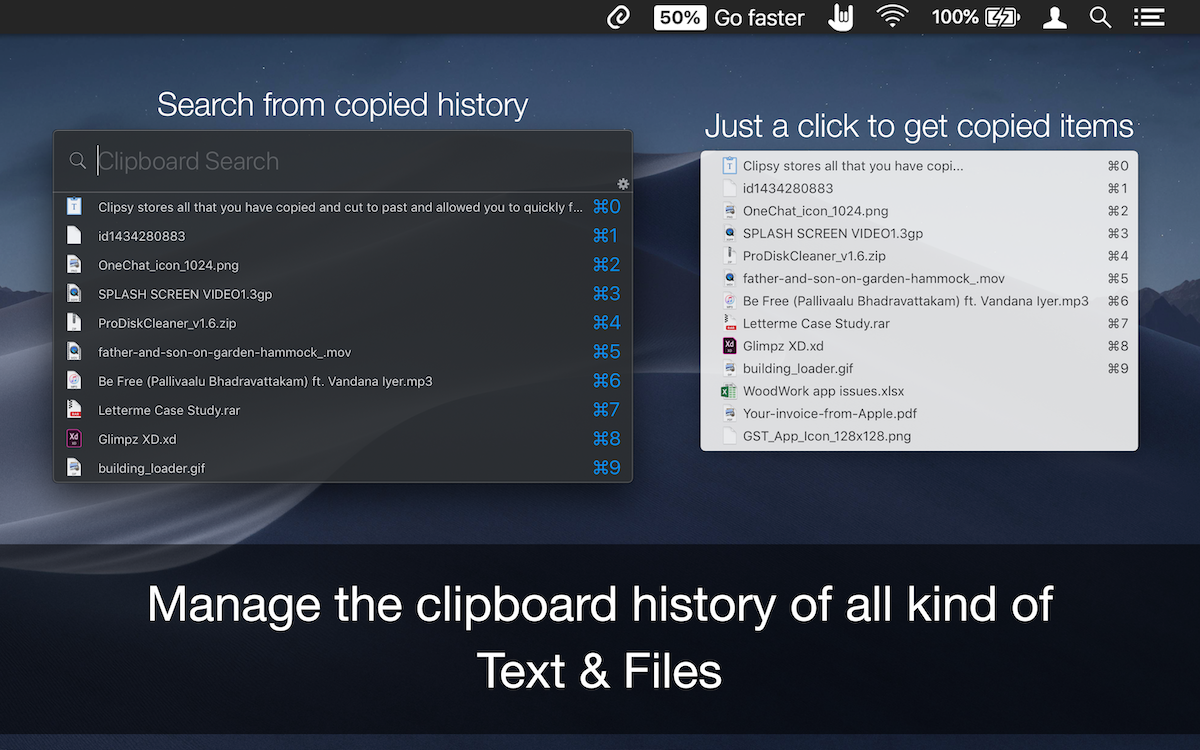 Clipboard Manager 2.7.1 for Mac screenshot