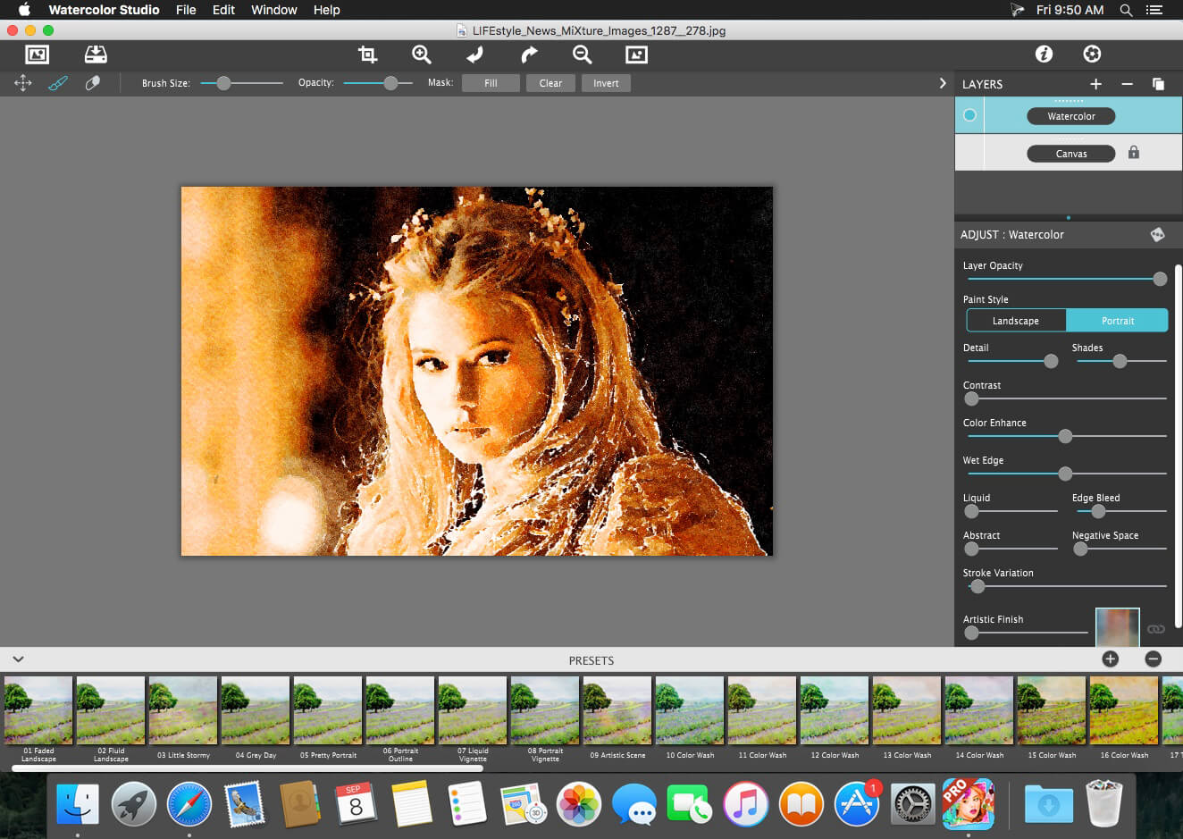 JixiPix Watercolor Studio Pro 1.4.11 for Mac screenshot