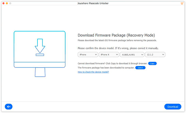 Joyoshare iPasscode Unlocker 4.6.0 for Mac screenshot