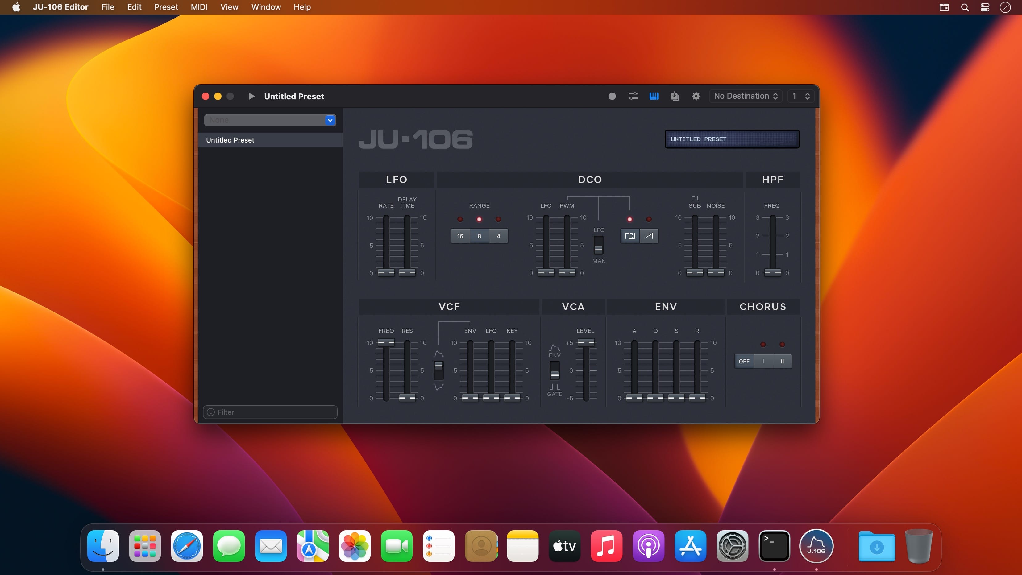 JU-106 Editor 2.5.3 for Mac screenshot