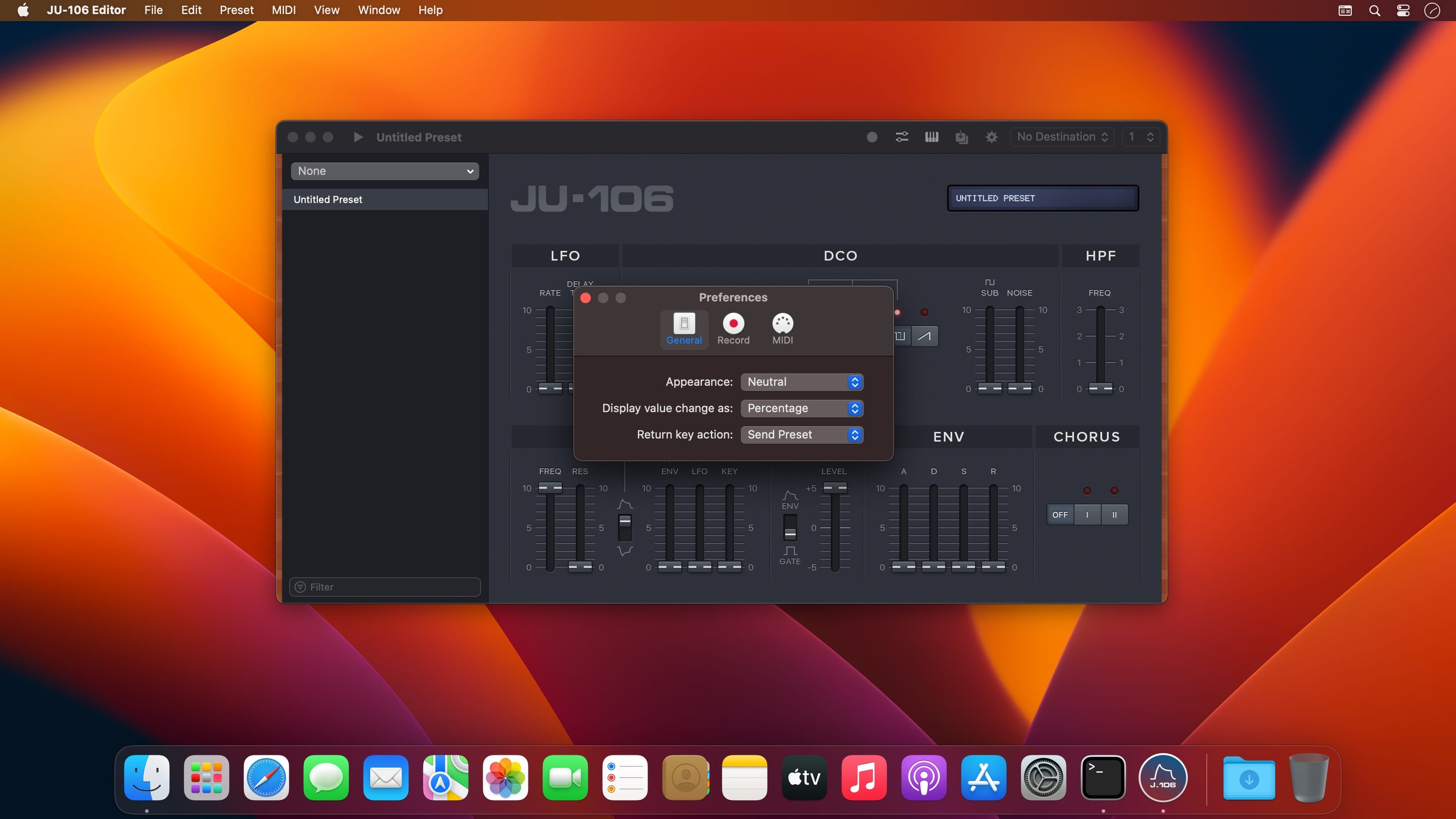 JU-106 Editor 2.5.3 for Mac screenshot