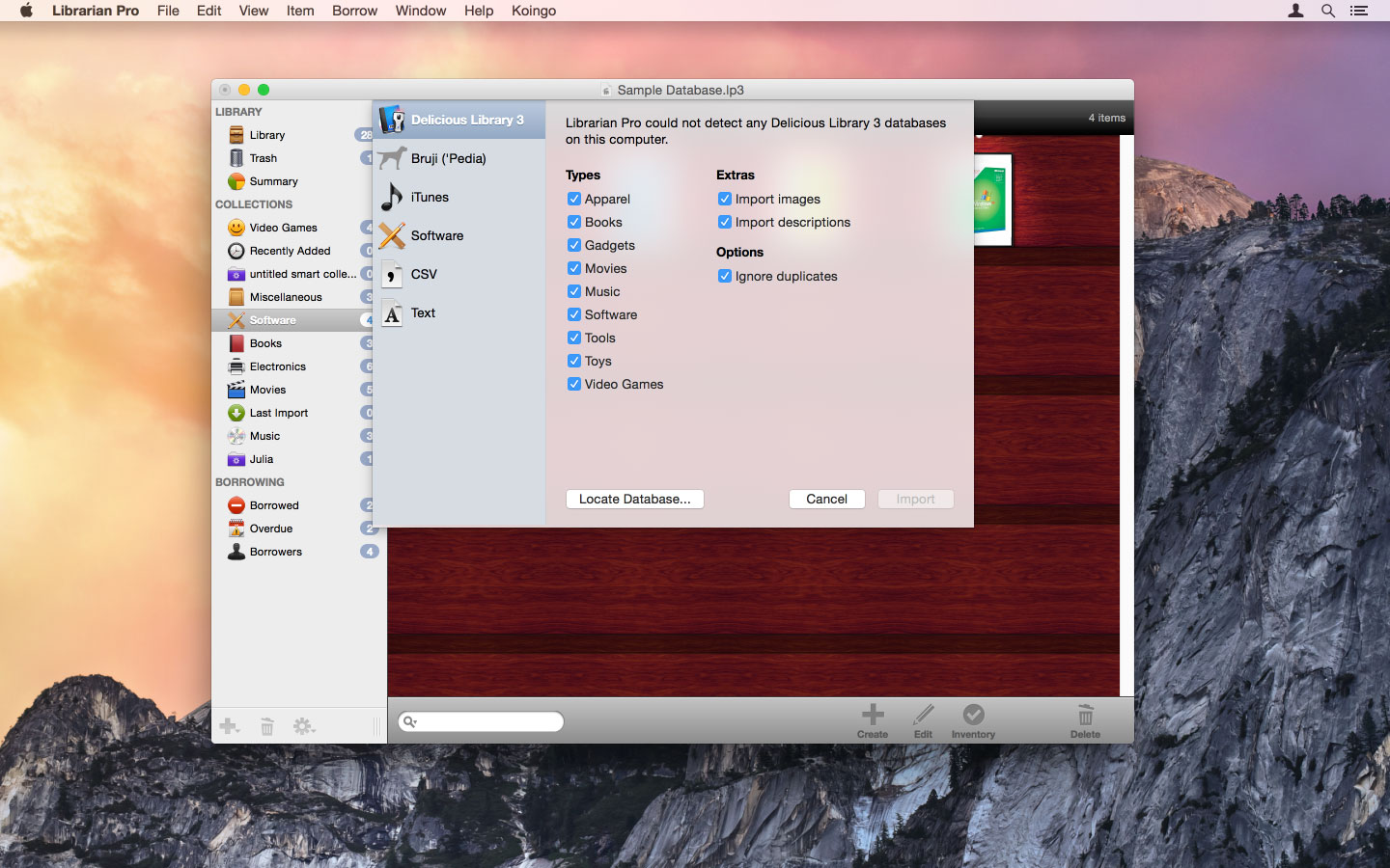Librarian Pro 6.0.5 for Mac screenshot