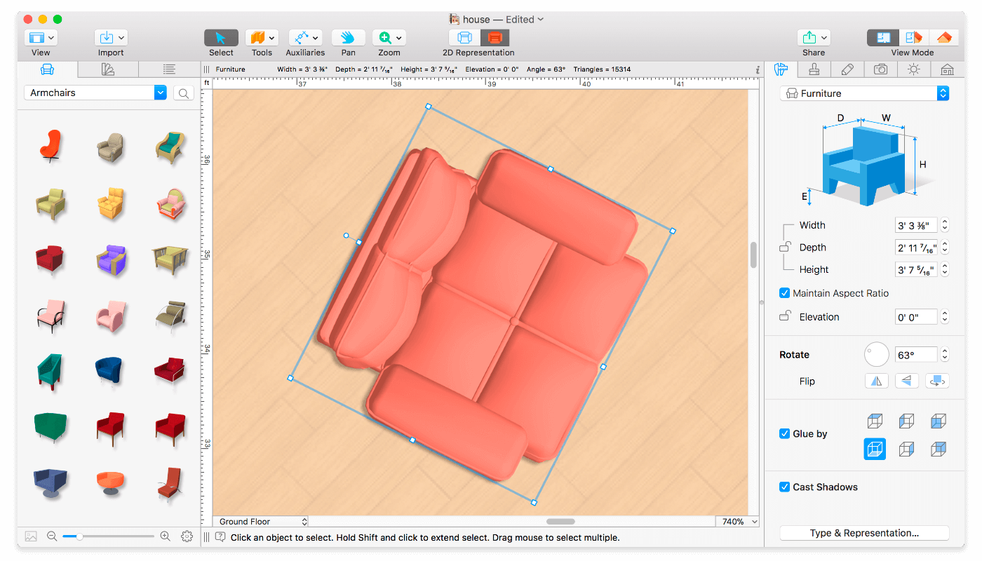 Live Home 3D Pro 4.11.0 for Mac screenshot